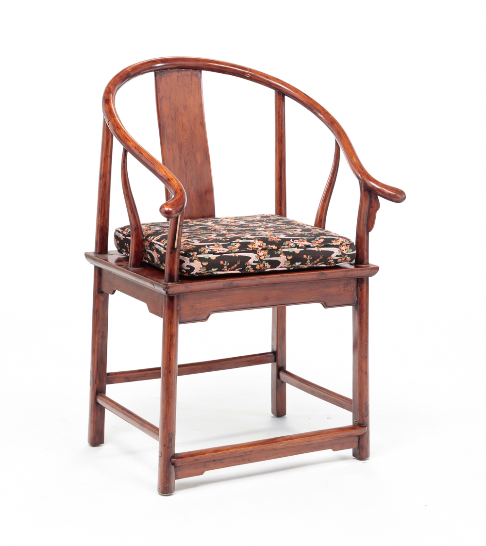 CHINESE HORSESHOE ARMCHAIR. Late