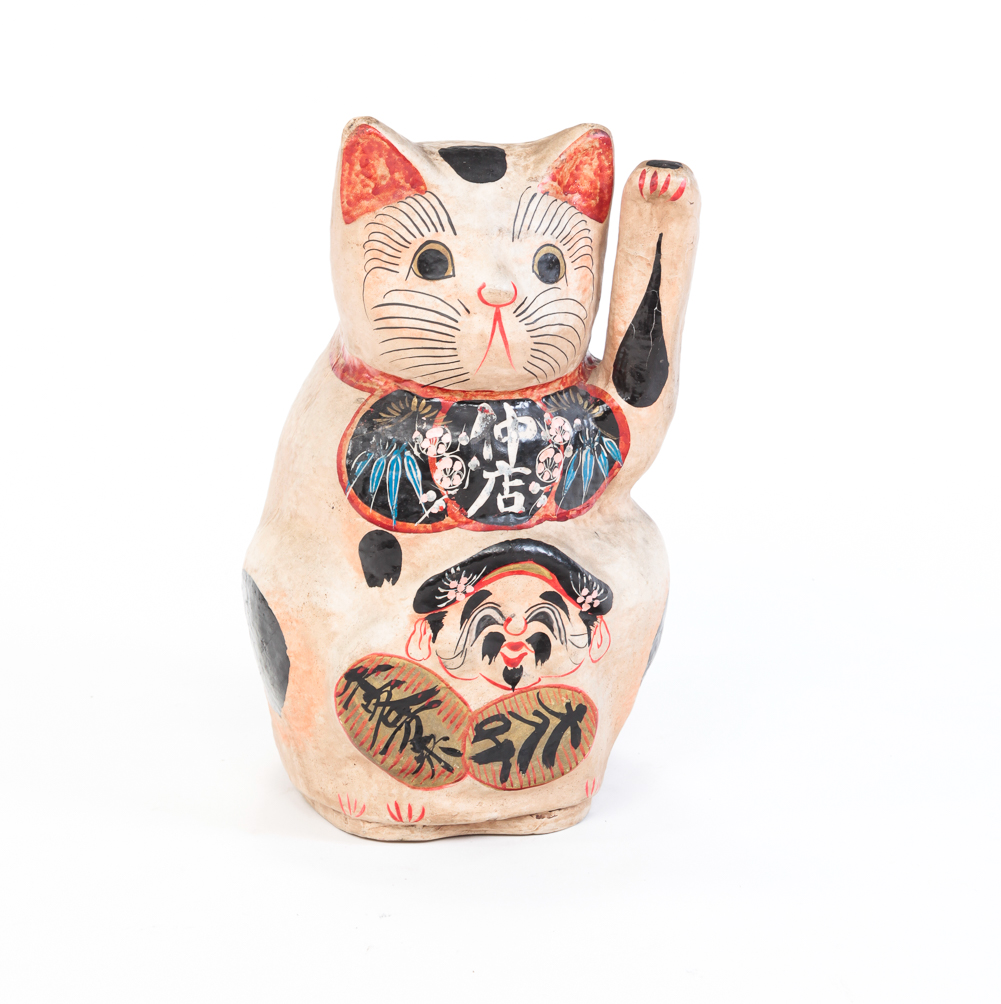 JAPANESE LUCKY CAT FIGURE Mid 2e0190
