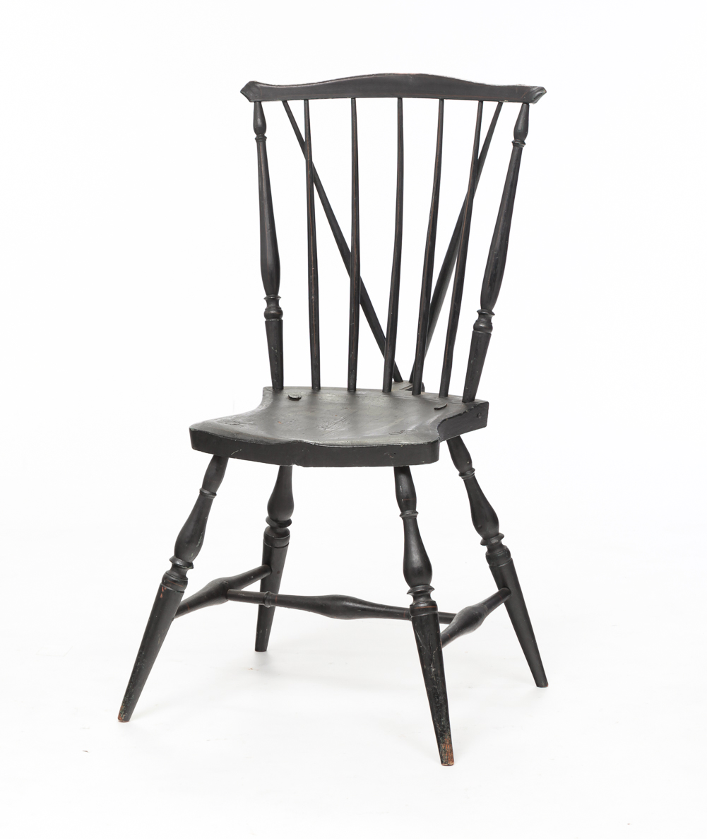 AMERICAN BRACEBACK WINDSOR CHAIR. Circa