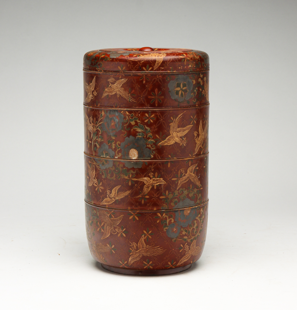 ASIAN LACQUER STACKED CONTAINER.