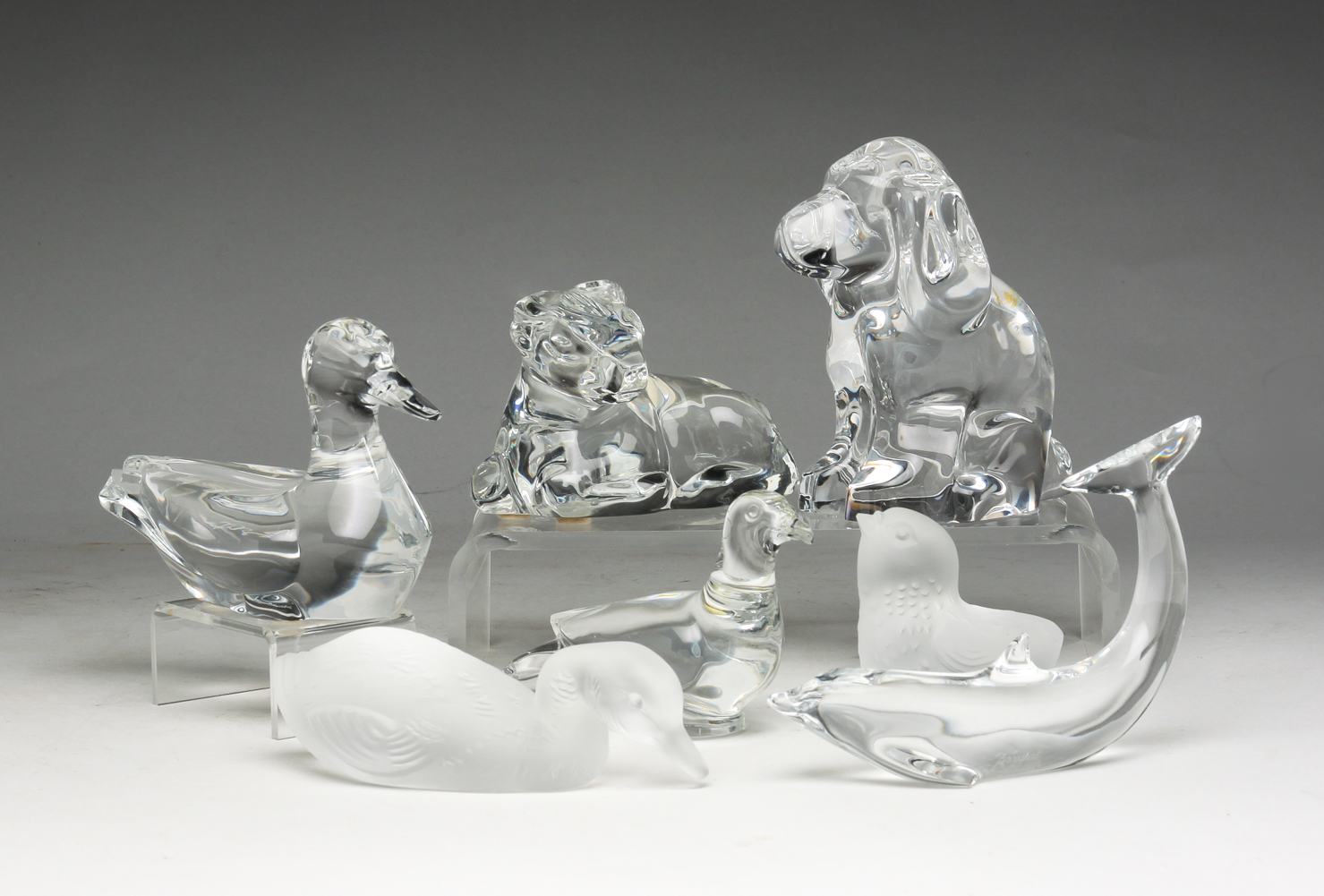 SEVEN EUROPEAN GLASS ANIMALS. Late