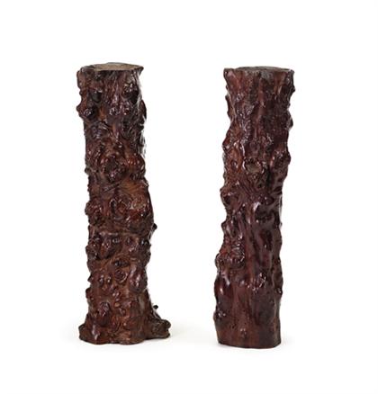 Pair of Chinese root wood vases 499ce