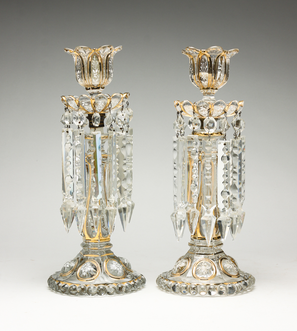 PAIR OF BACCARAT MEDALLION CRYSTAL