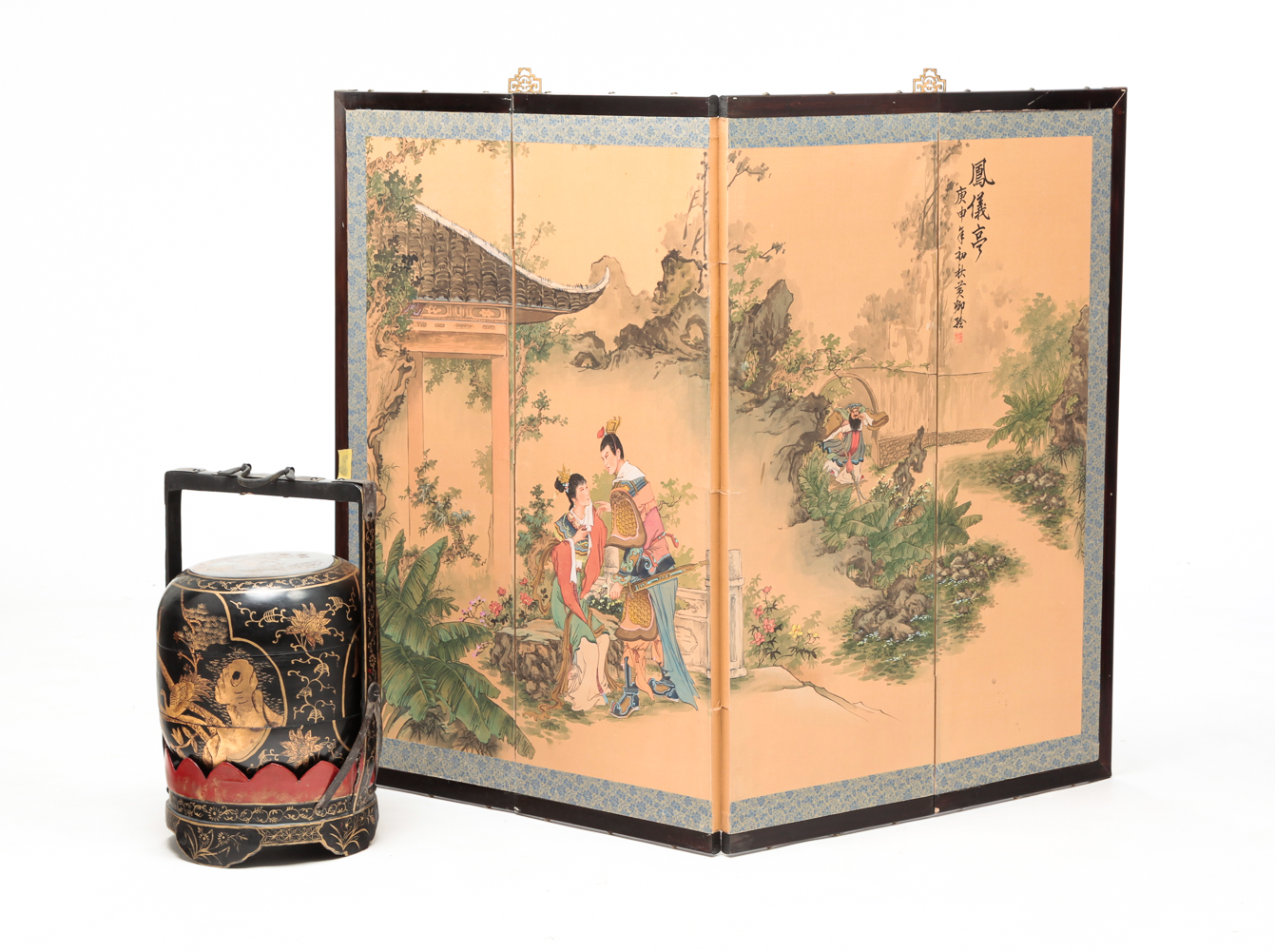 CHINESE SCREEN AND WEDDING CONTAINER  2e022e