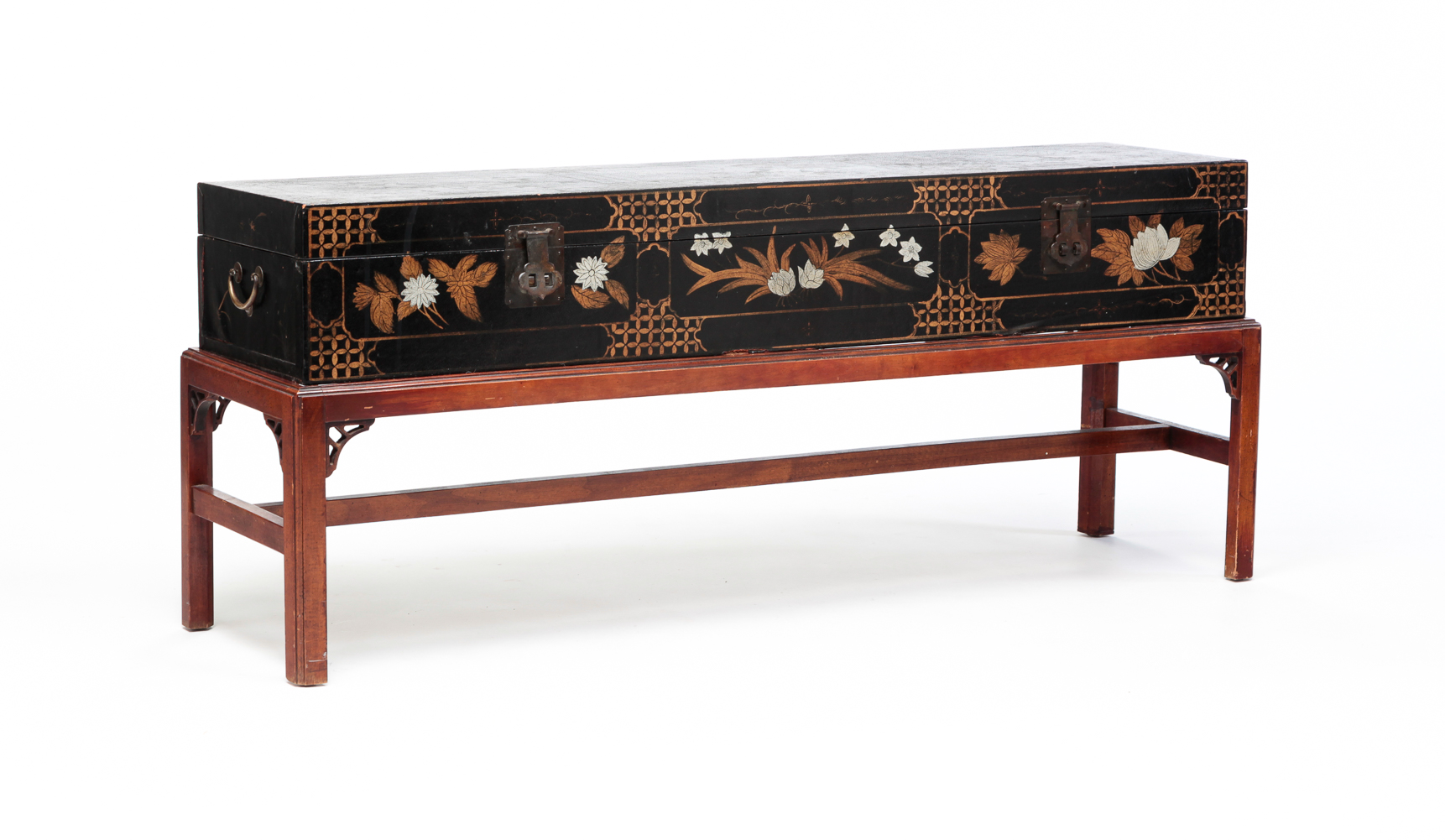 ASIAN PAINTED LEATHER TRUNK. Second