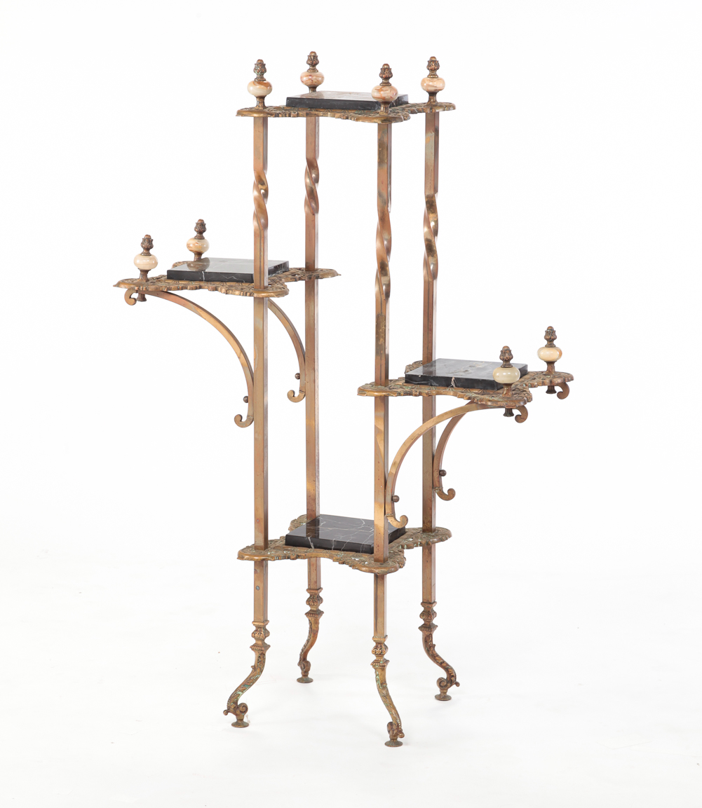 AMERICAN BRASS ETAGERE. Circa 1900.