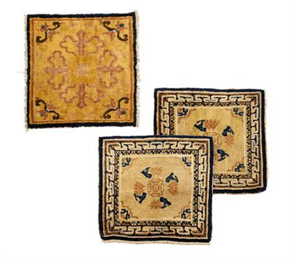 Three Chinese square rugs  19th