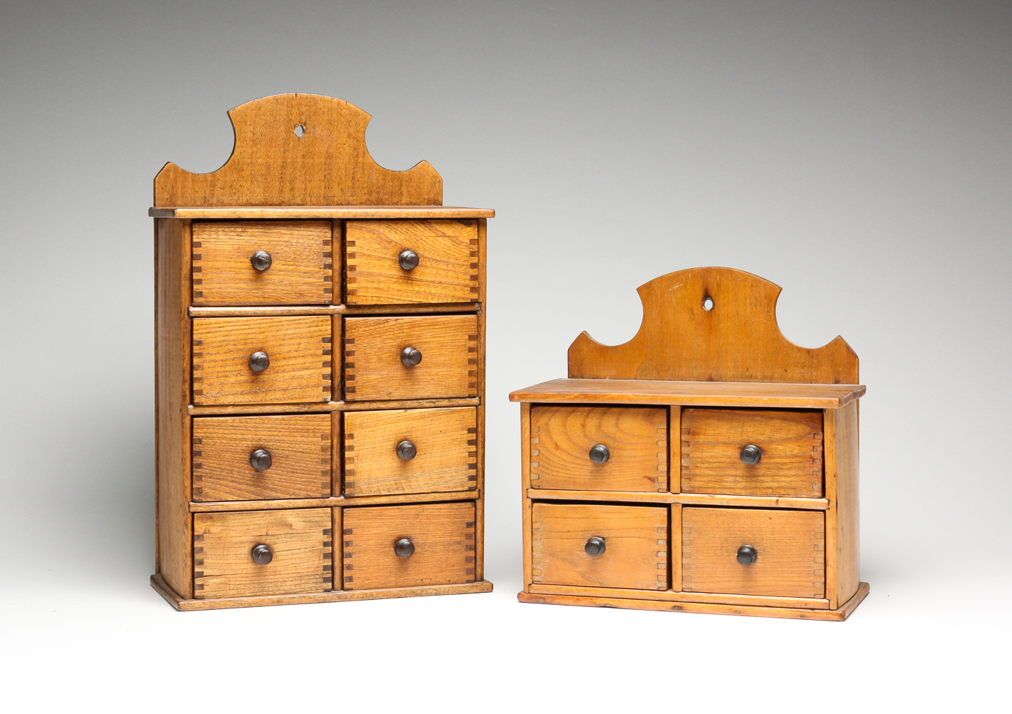 TWO AMERICAN HANGING SPICE BOXES  2e0278