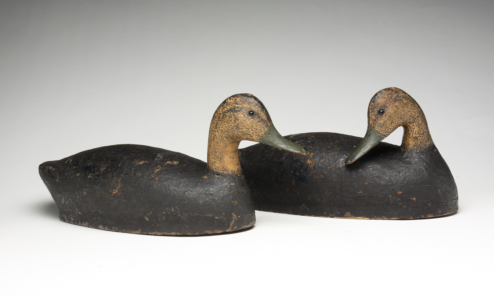 A PAIR OF AMERICAN DUCK DECOYS. First