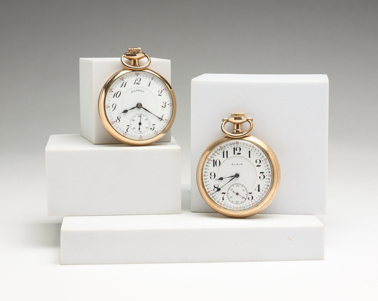 TWO AMERICAN 16 SIZE POCKET WATCHES  2e02f5