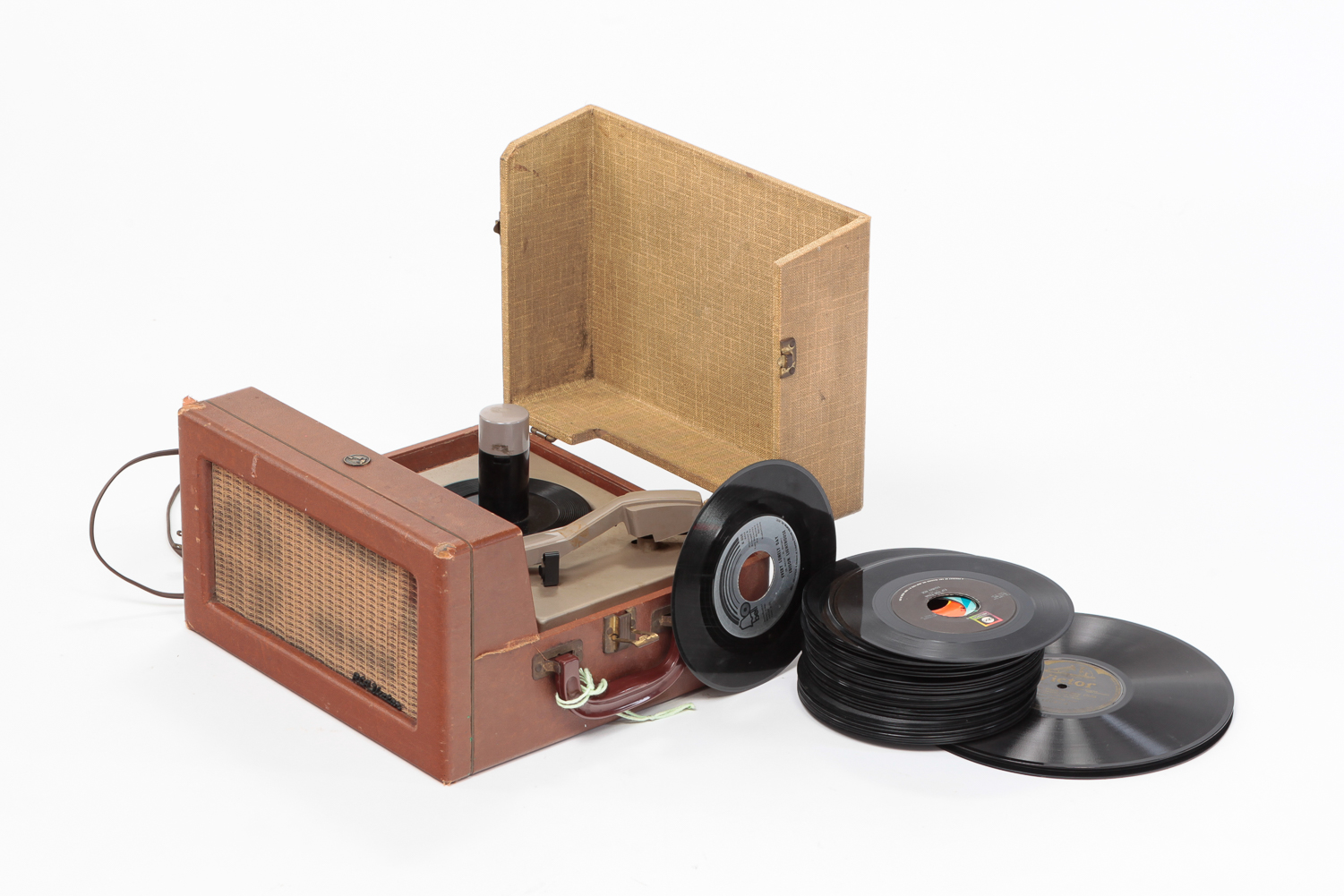 RCA RECORD PLAYER AND 78 AND 45 RECORDS.