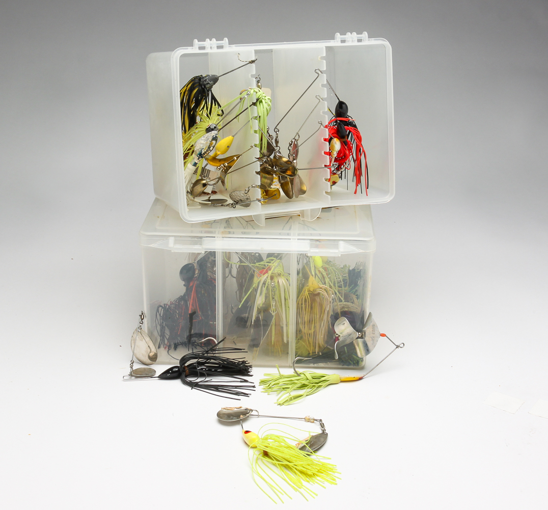 GROUP OF SPINNING BAITS. Late 20th century.