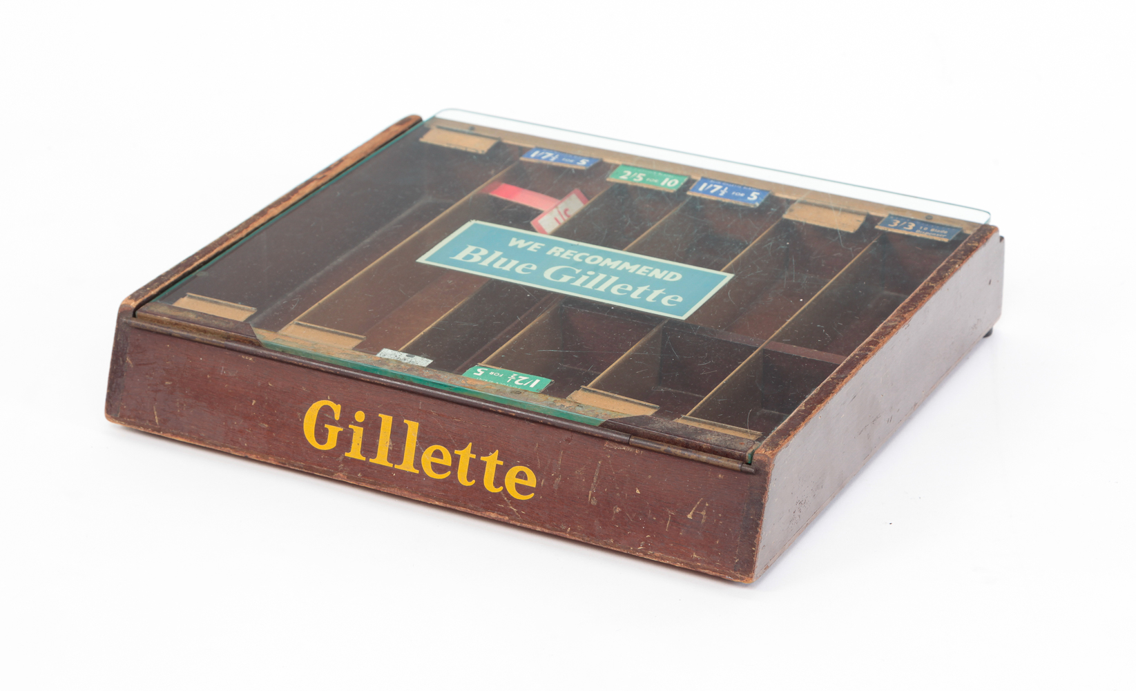 GILLETTE RAZOR DISPLAY CASE. First half