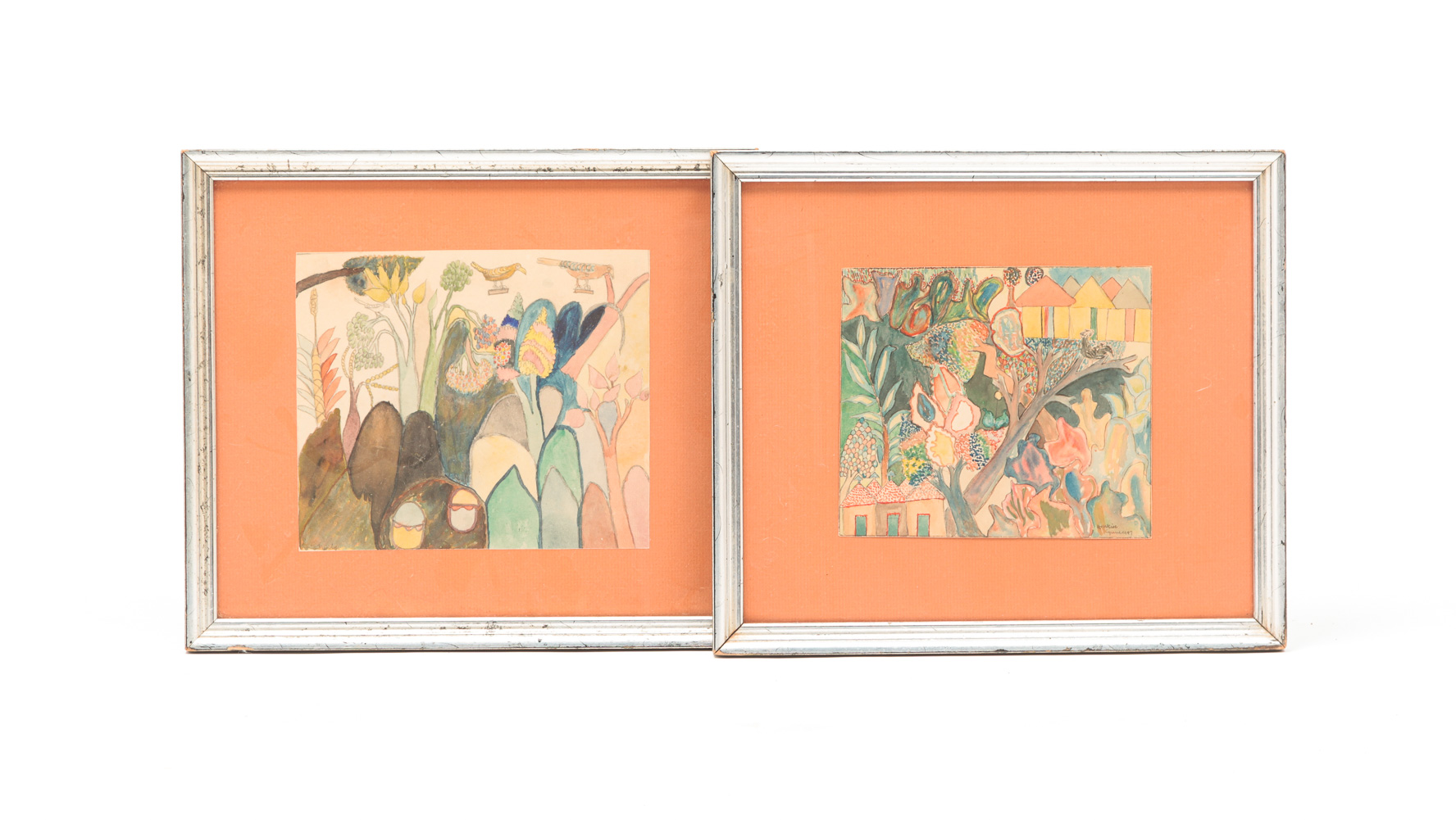 TWO FRAMED WATERCOLOR PAINTINGS.