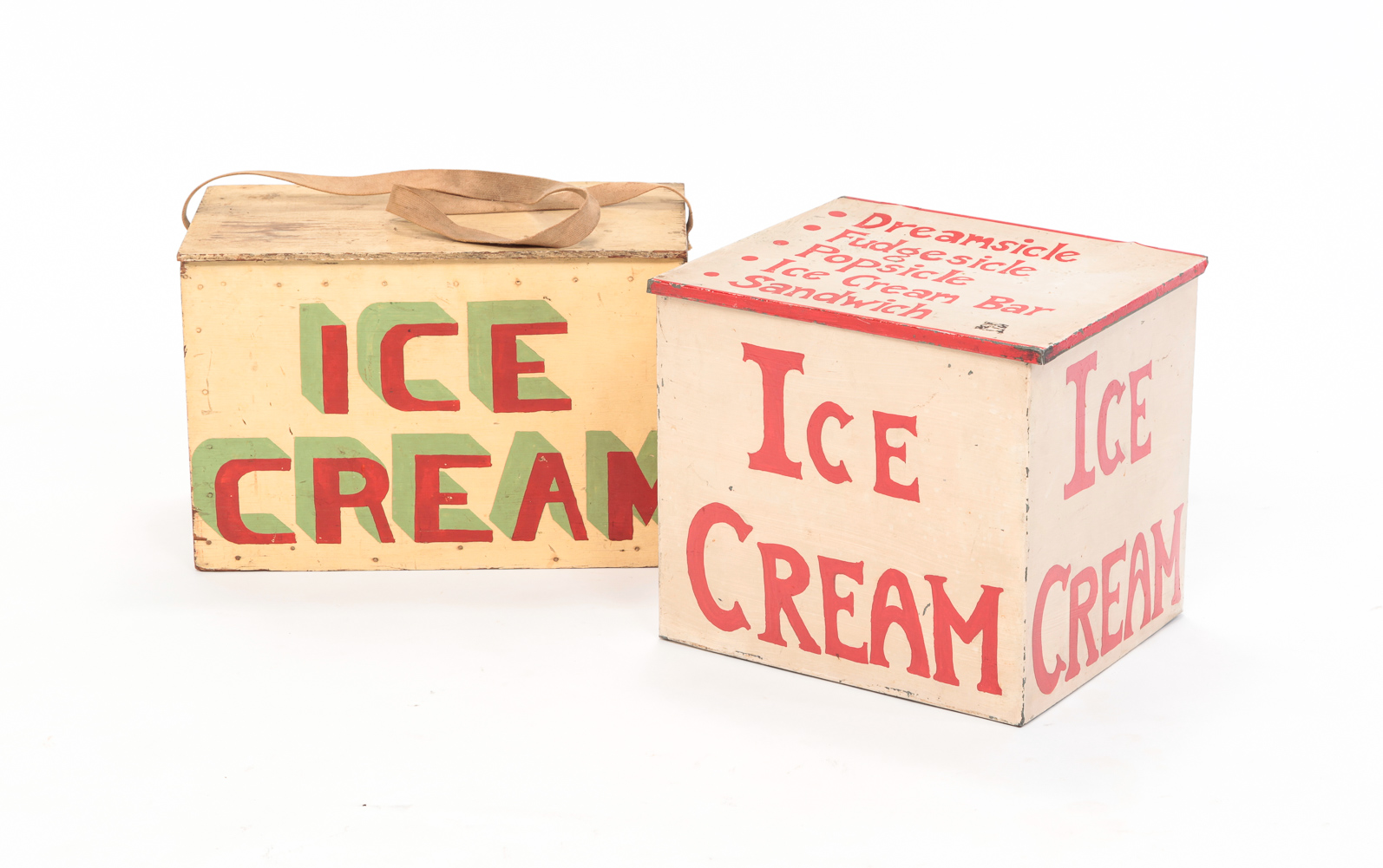 TWO AMERICAN ICE CREAM CHESTS. Mid 20th