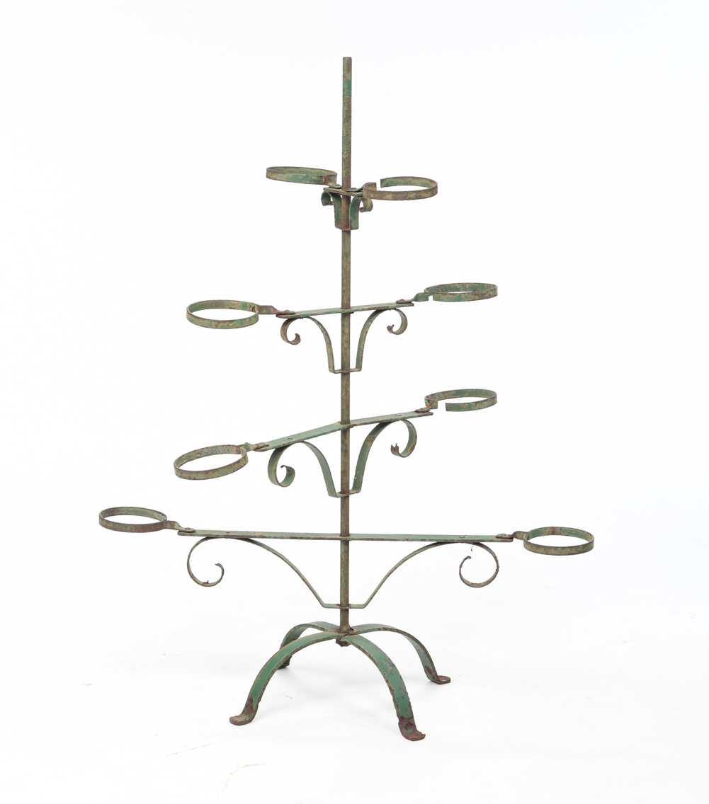 AMERICAN IRON TIERED PLANT STAND.
