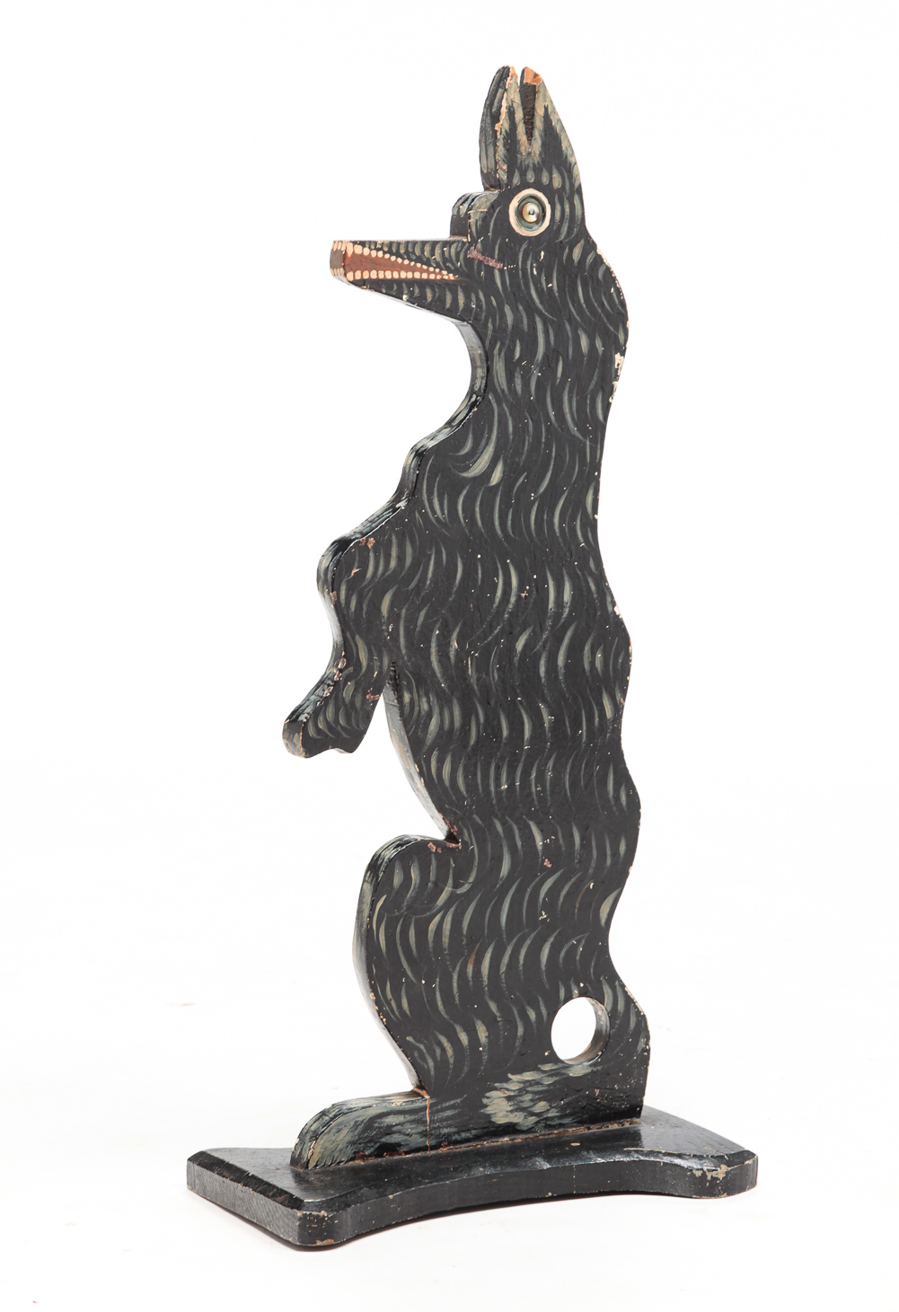 FOLK ART ANIMAL ASHTRAY STAND.