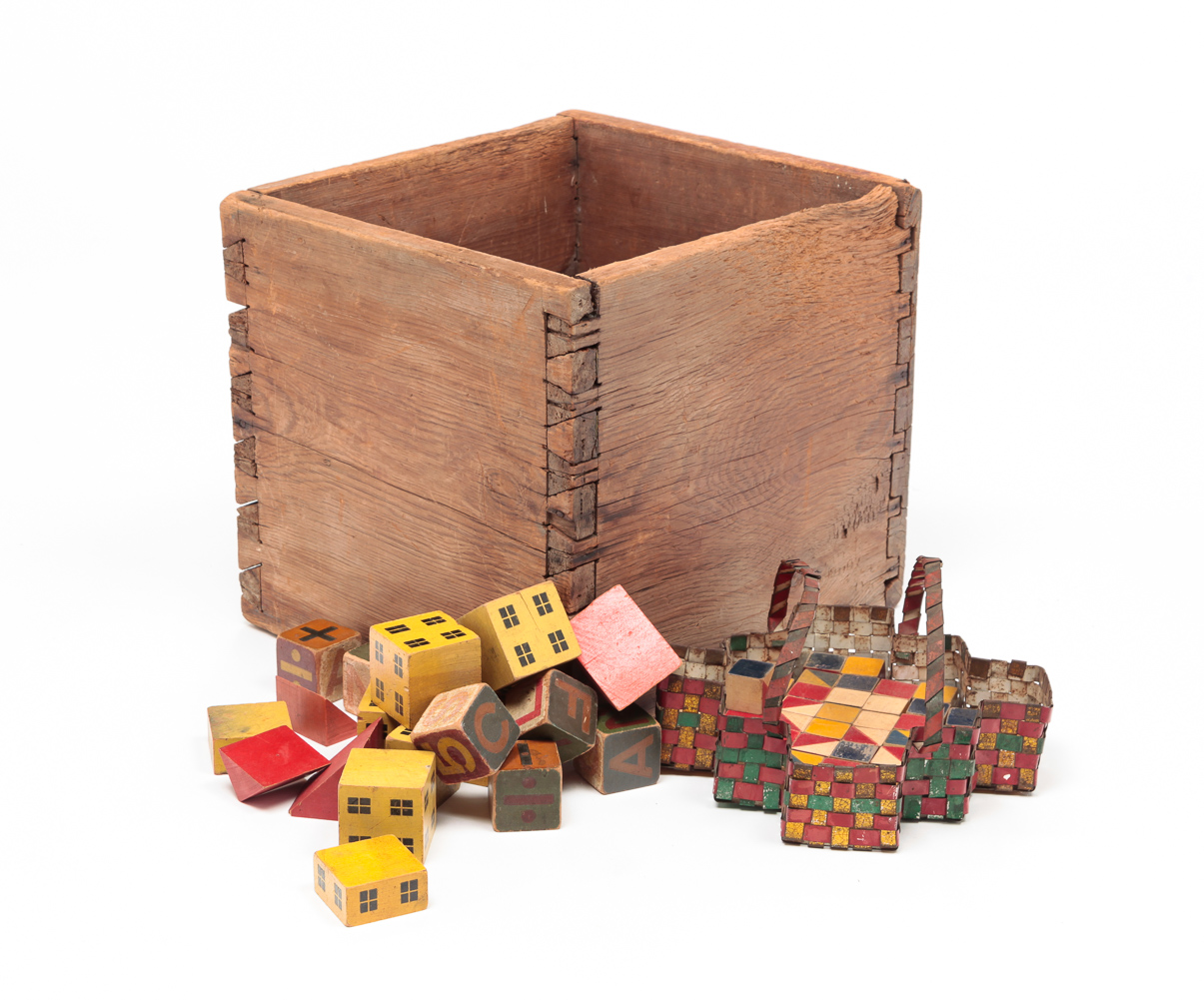 CRATE OF CHILD'S BLOCKS. Nineteenth