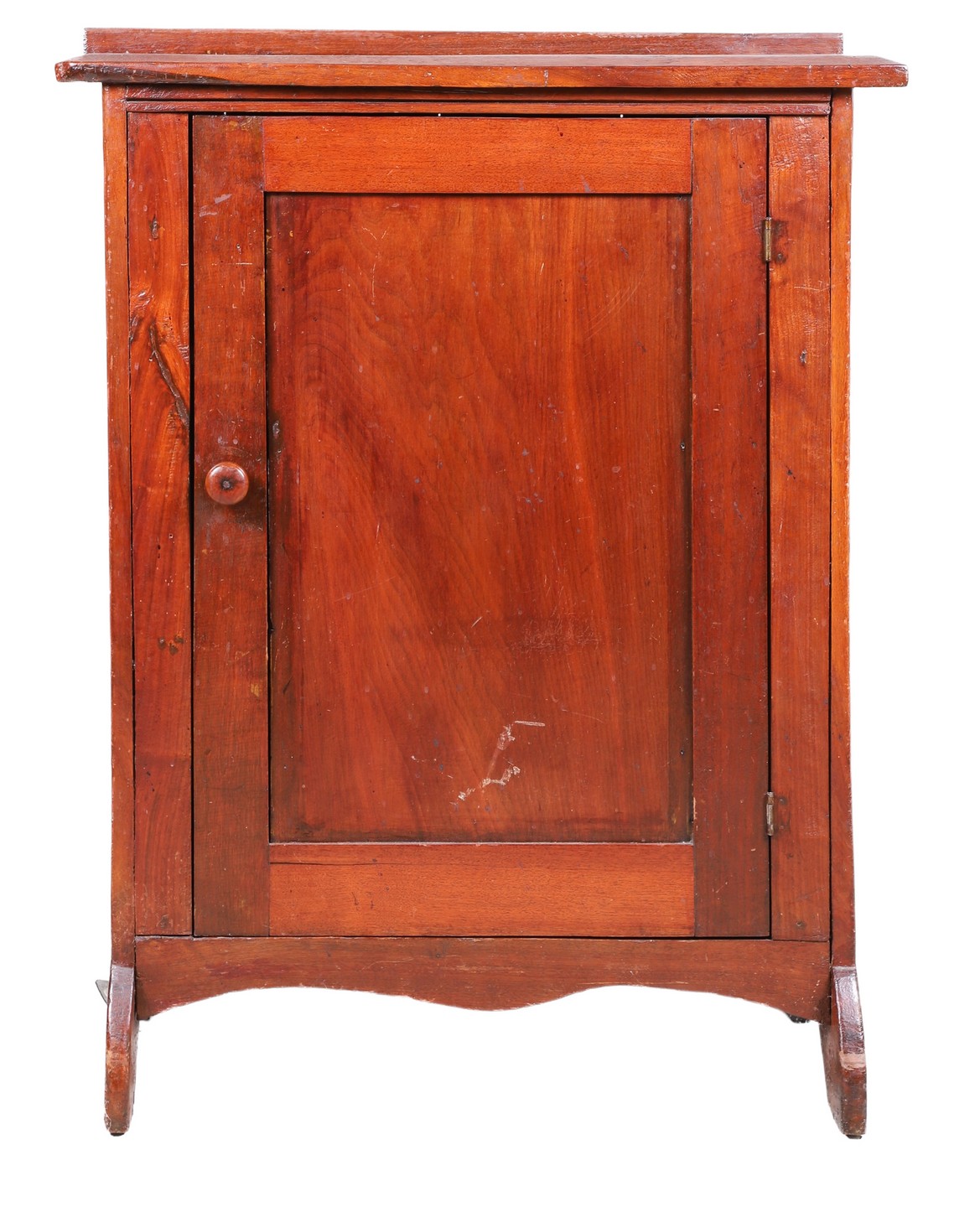 Pine lacquered 1-door paneled cabinet,