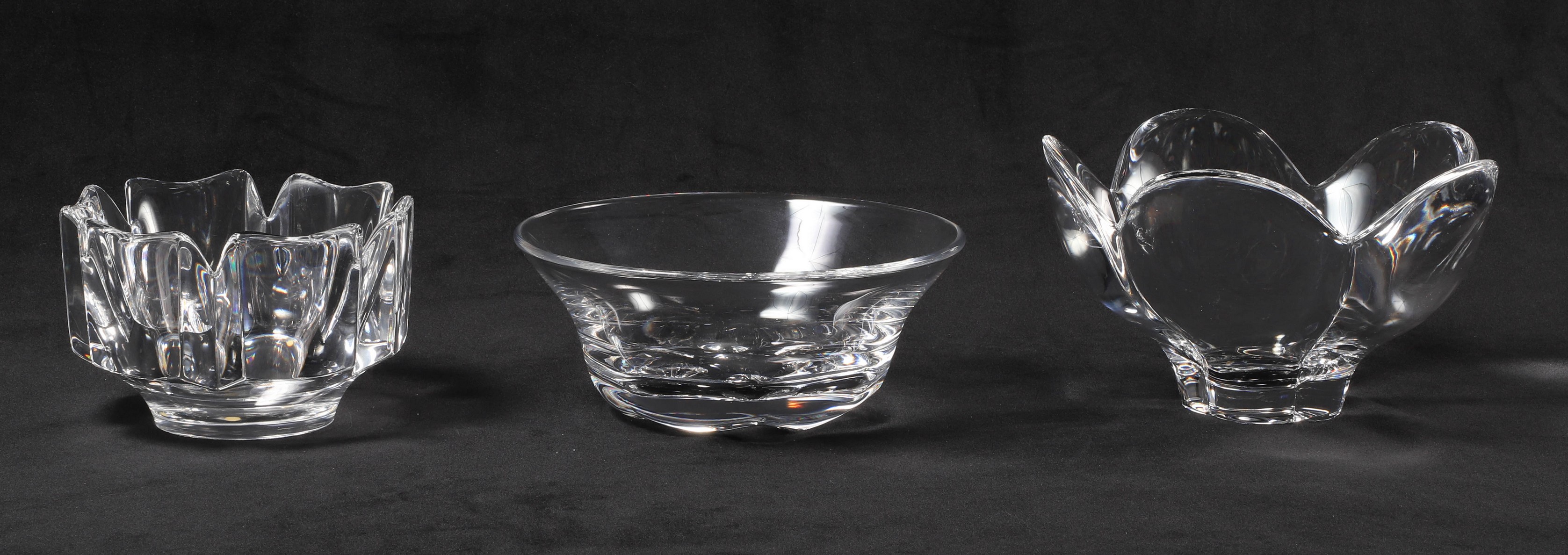 (3) Orrefors crystal bowls, c/o