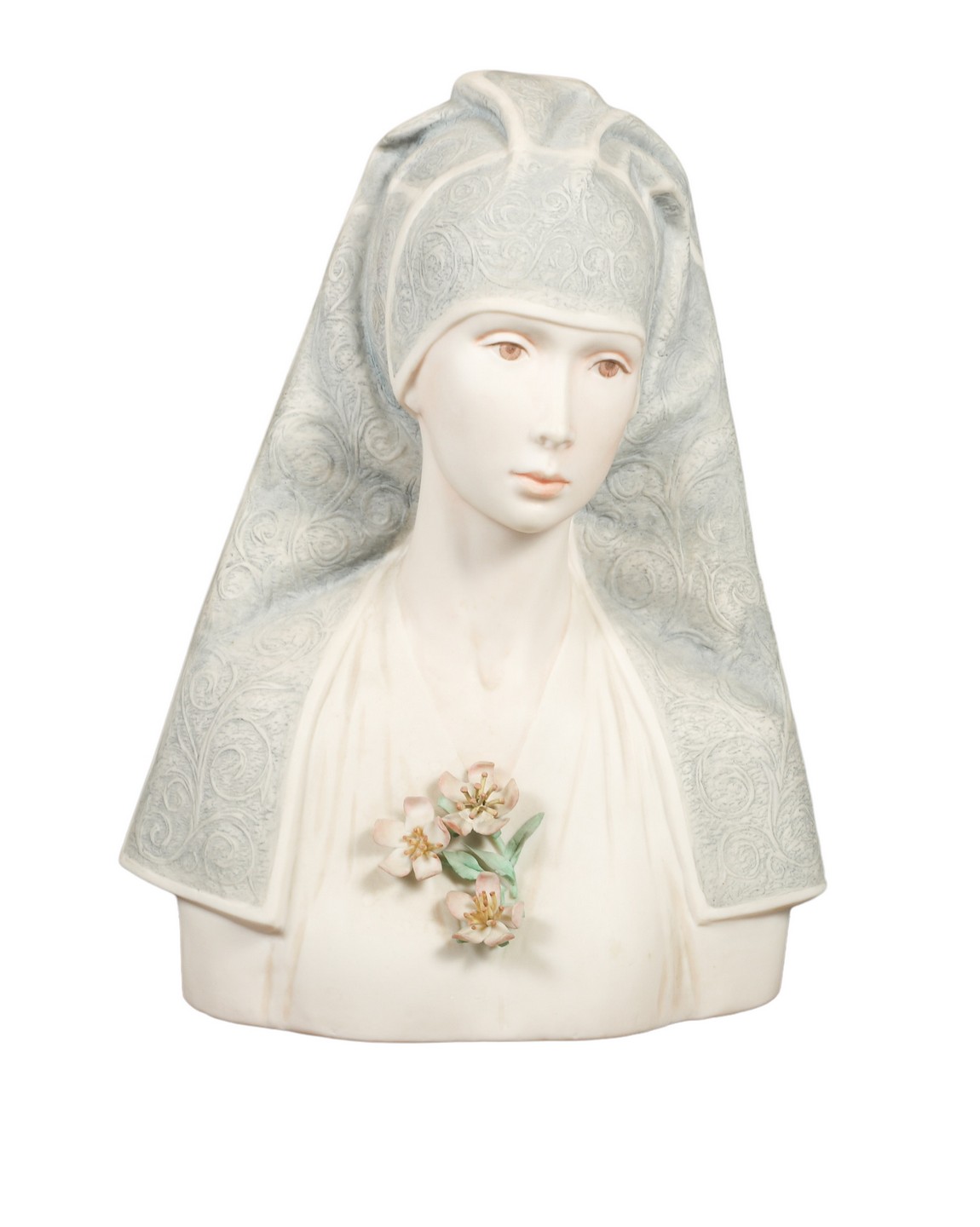 Laszlo Ispanky porcelain bust, Meditation,