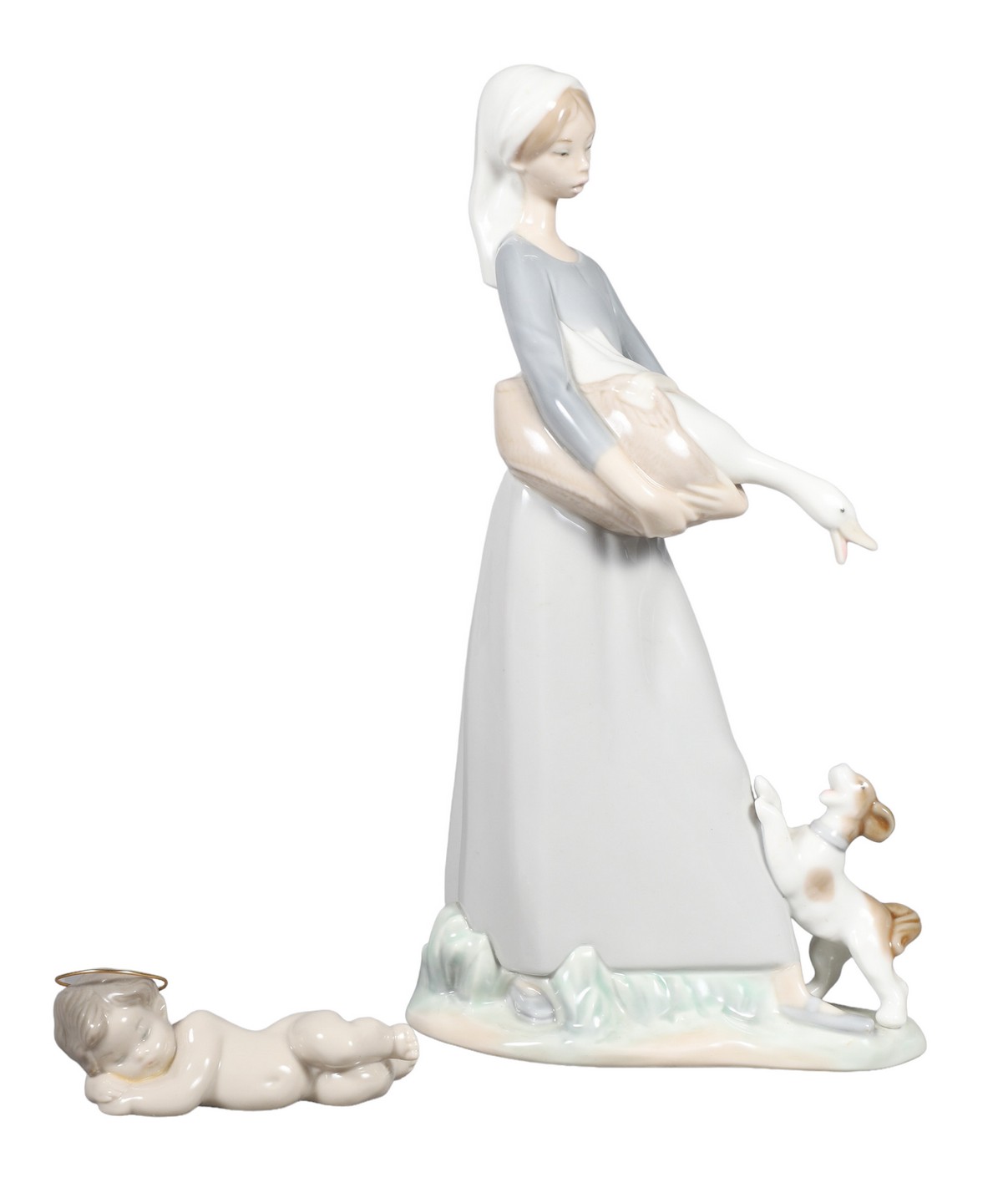 Lladro figure and angel to include 4866