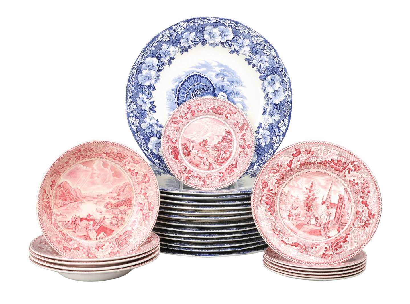 Transferware dinnerware group to include