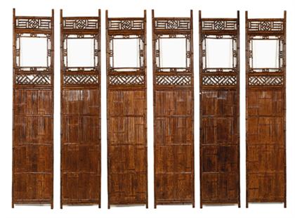 Six Chinese bamboo panels    late