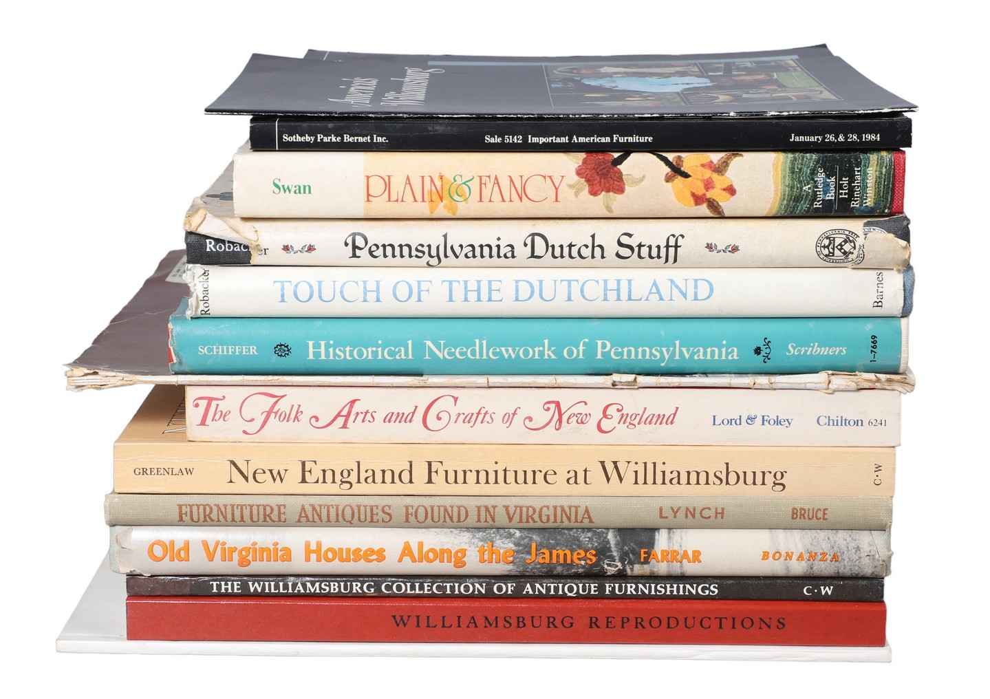 Fourteen books about antiques and