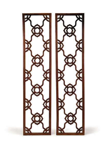 Fine pair of Chinese lattice window 49a3f