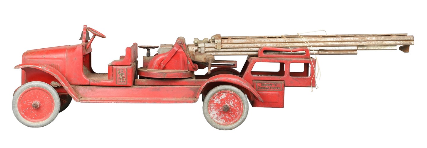 Buddy L pressed steel aerial ladder