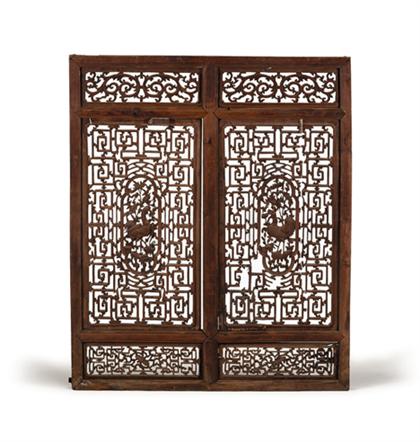 Two Chinese softwood lattice window 49a40