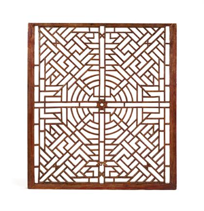 Four Chinese painted softwood lattice 49a42