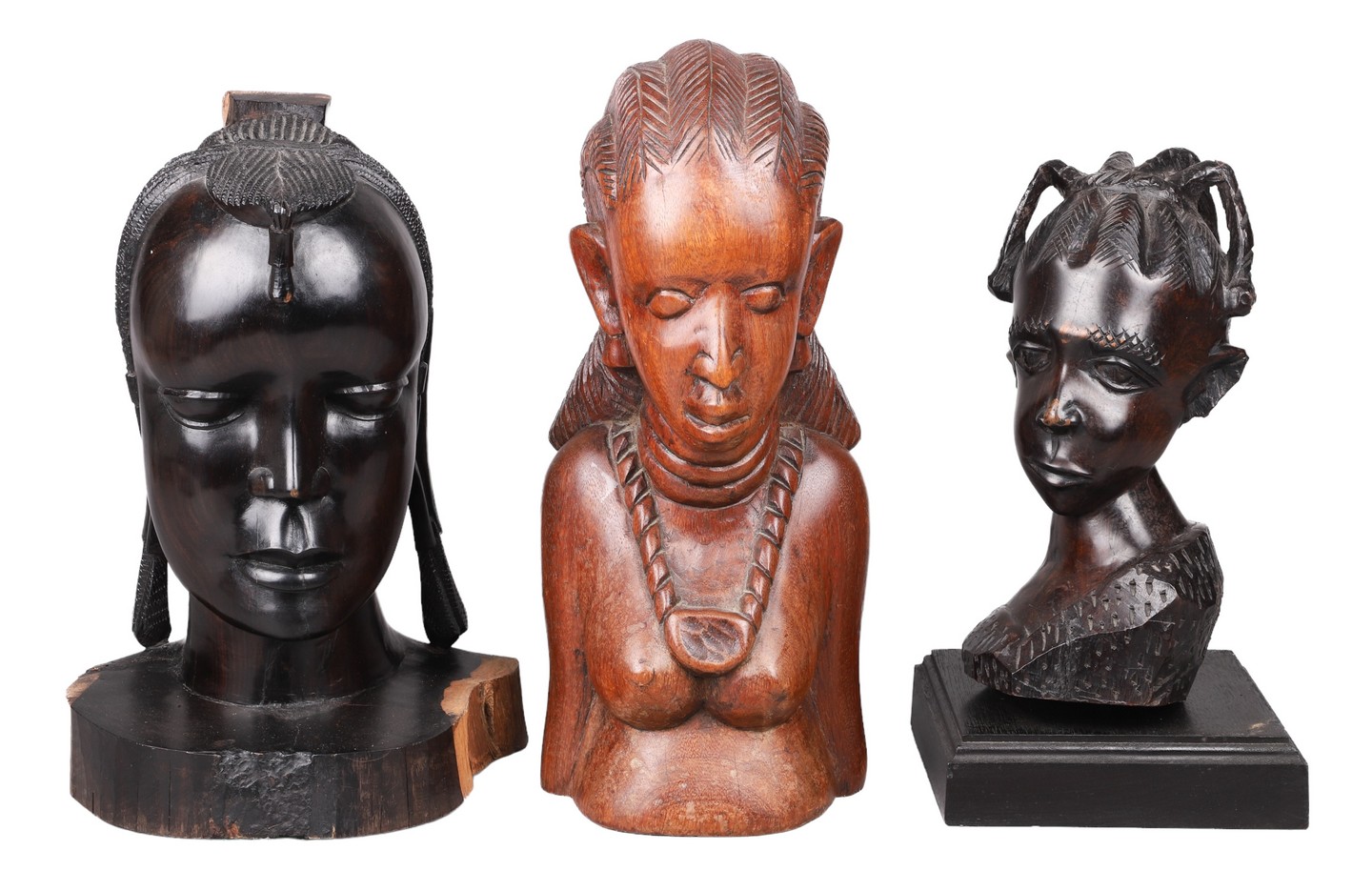  3 African carved wood female 2e06c2