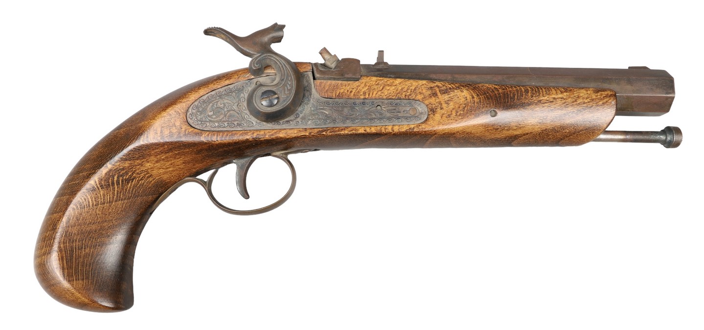 Spanish replica flintlock dueling pistol,