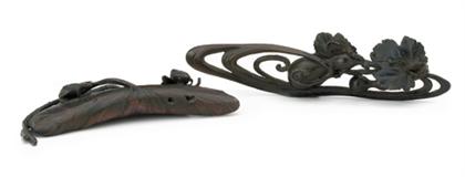 Two Japanese 'lost wax' cast bronze