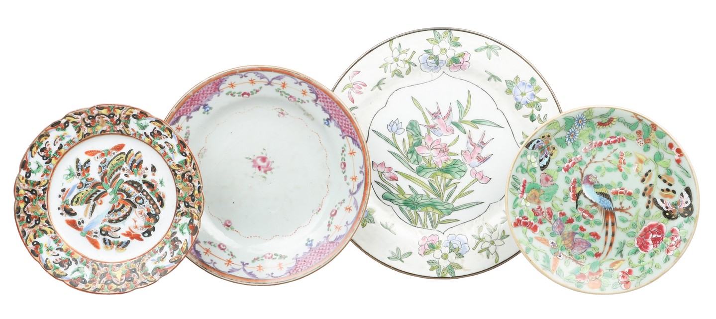 (4) Chinese porcelain plates, c/o