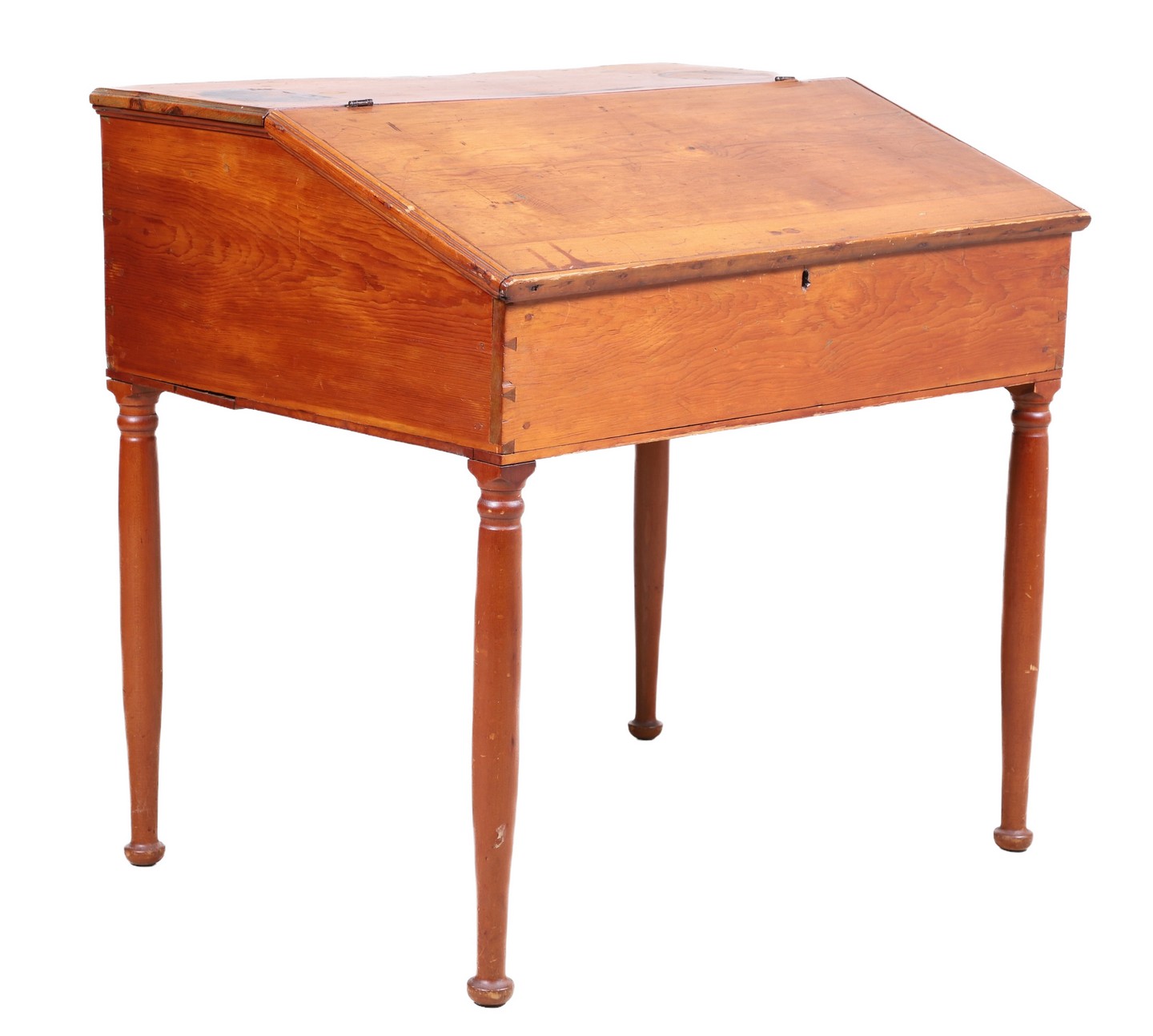 Pine schoolmaster's desk, dovetailed
