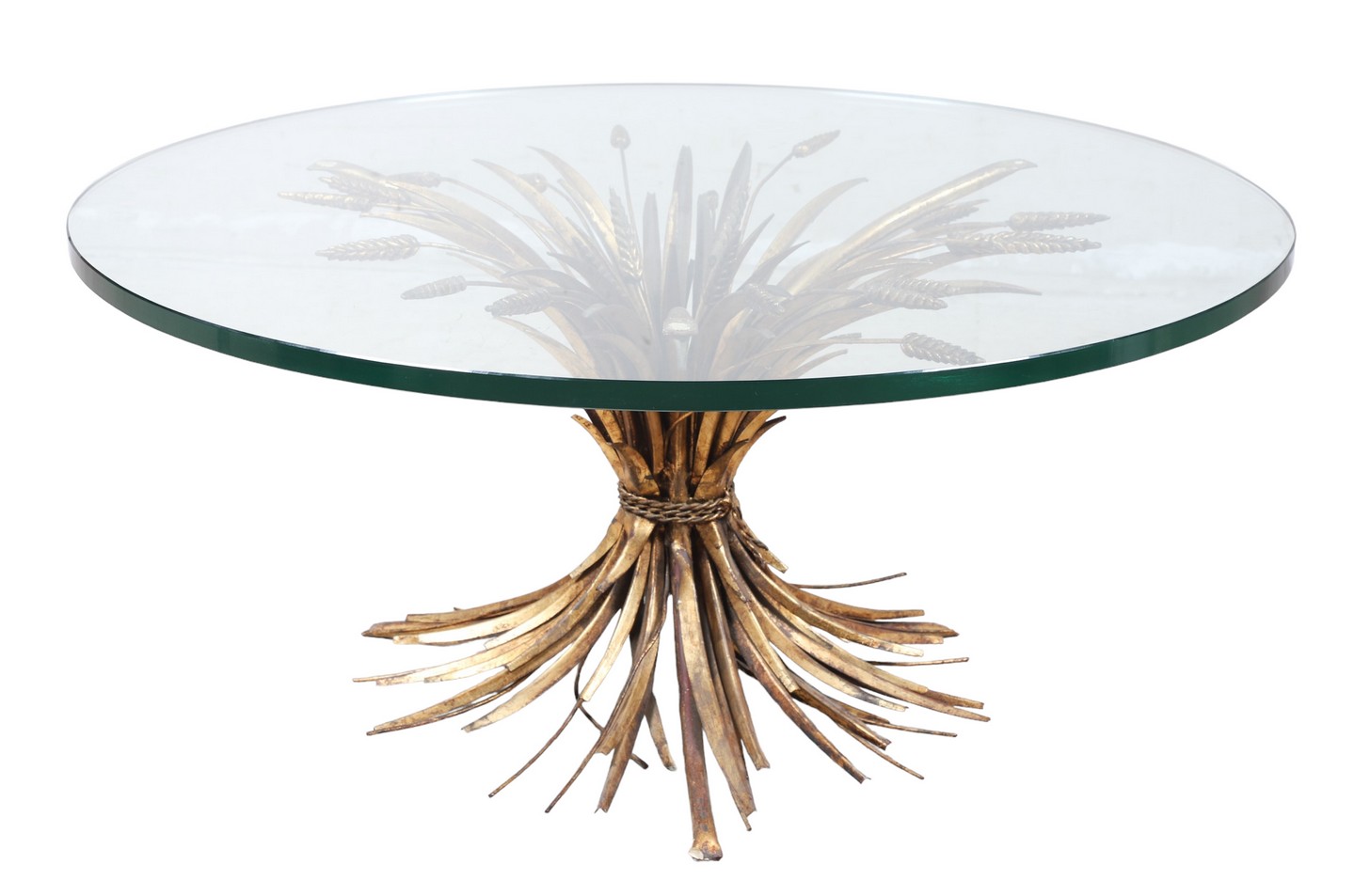 Wheat Sheaf glasstop coffee table,