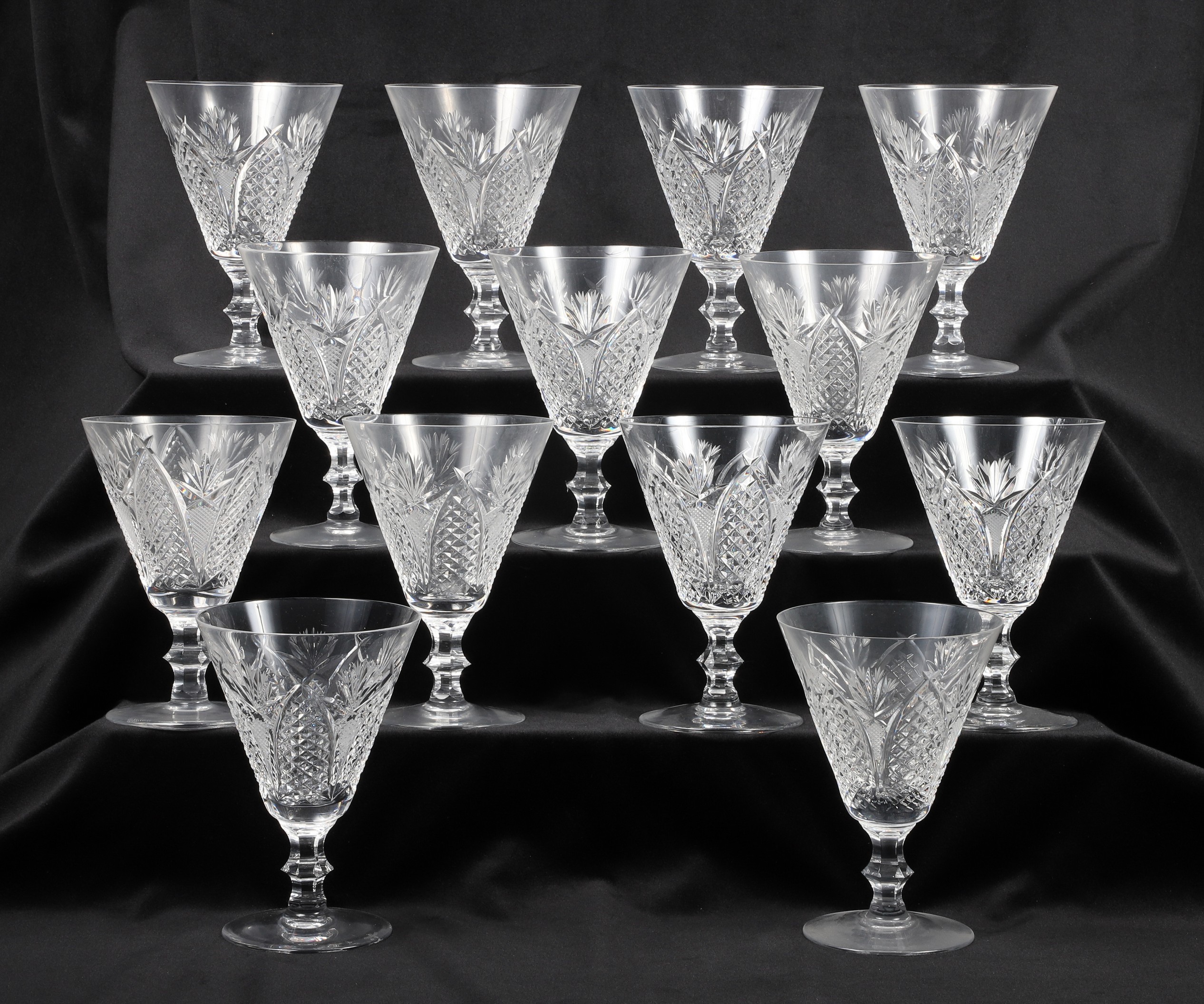 (13) Waterford Dunmore water goblets,