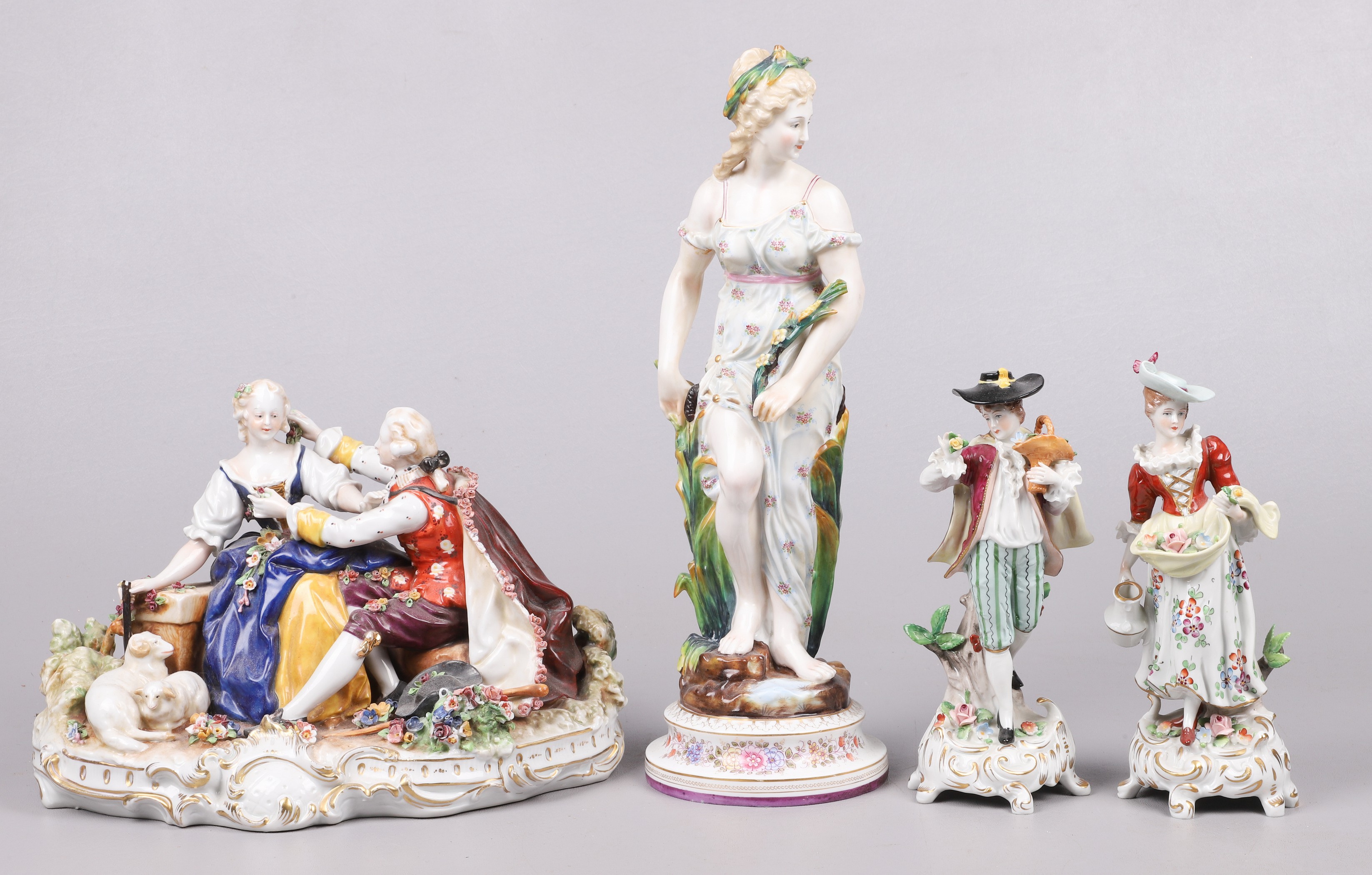 (4) Porcelain figures to include Sitzendorf