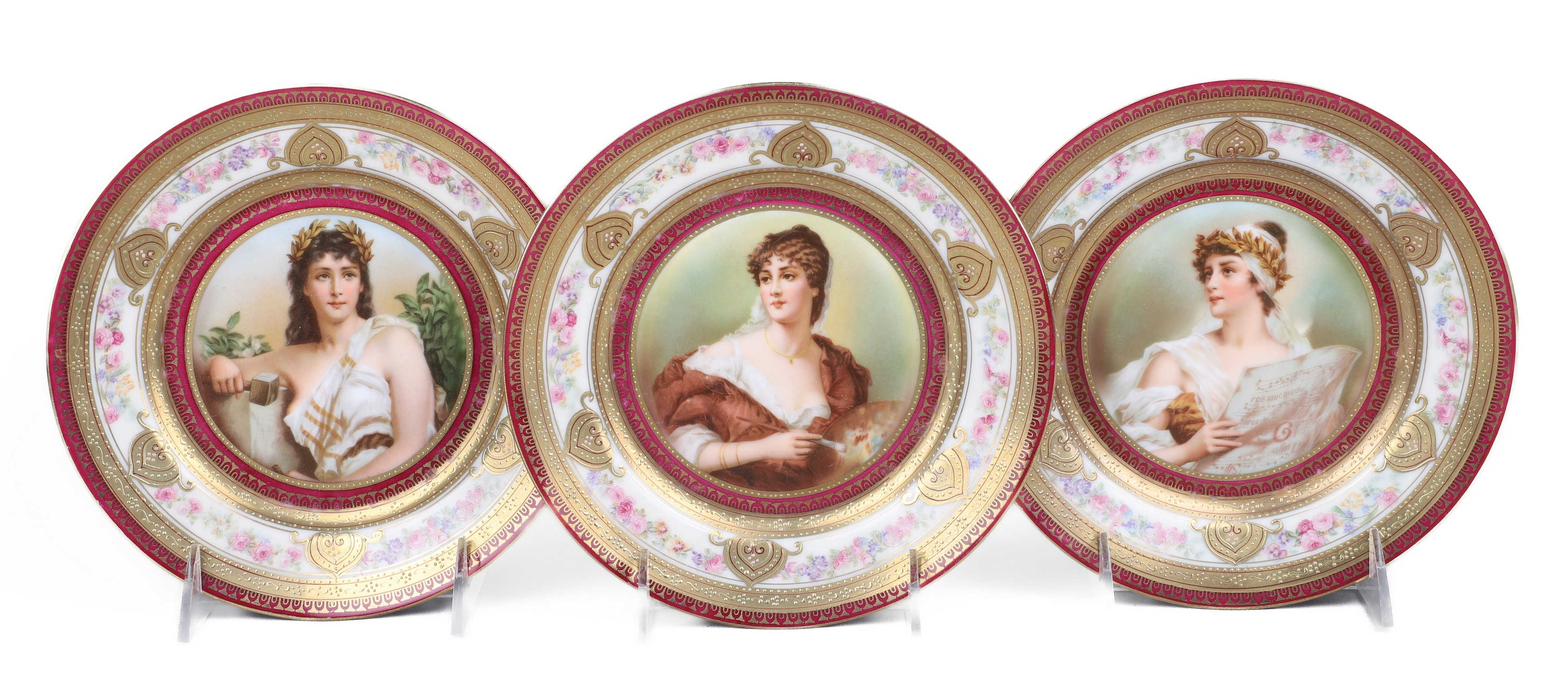 (3) Schwarzburg portrait plates,