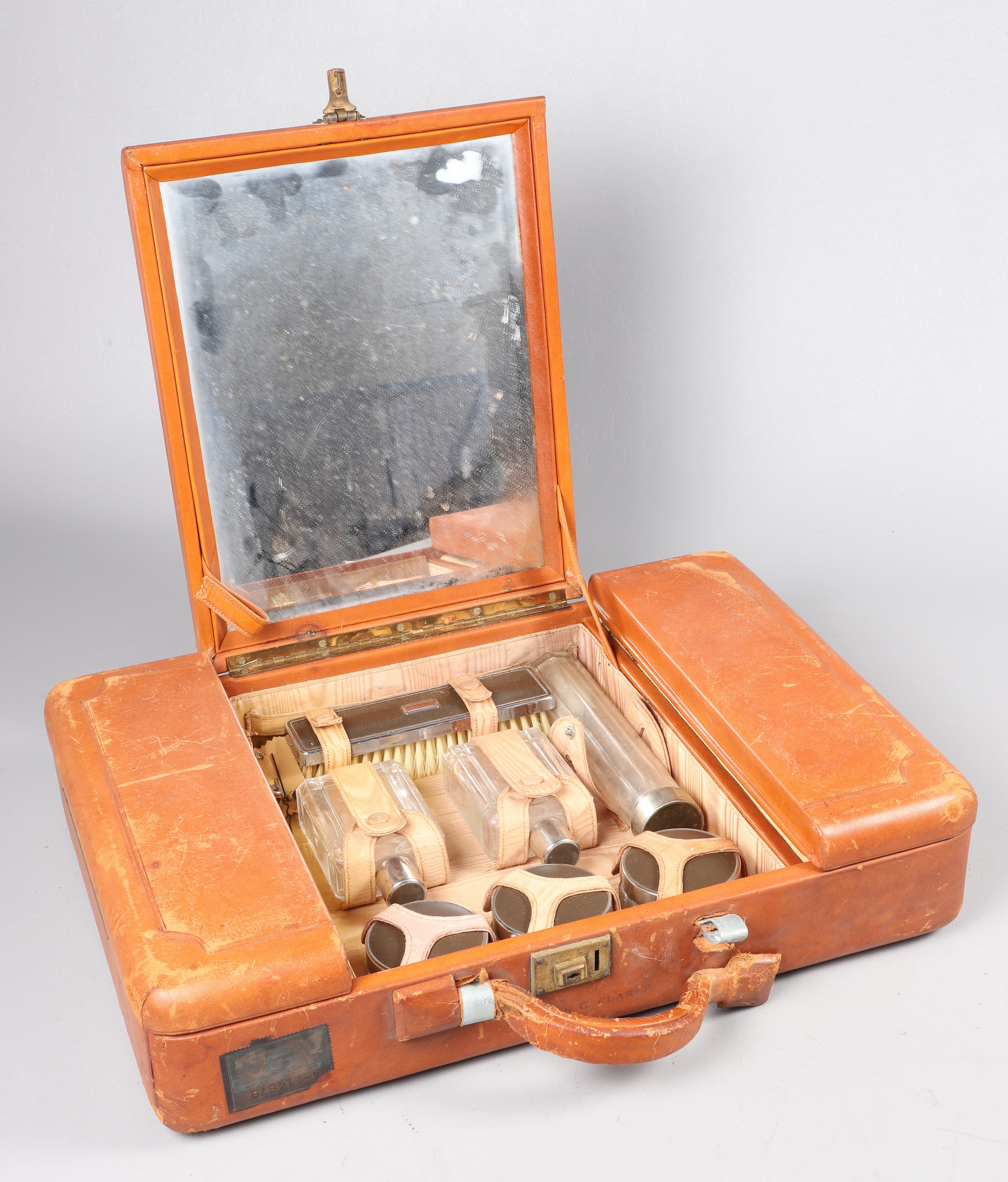 Vintage travel vanity case, interior