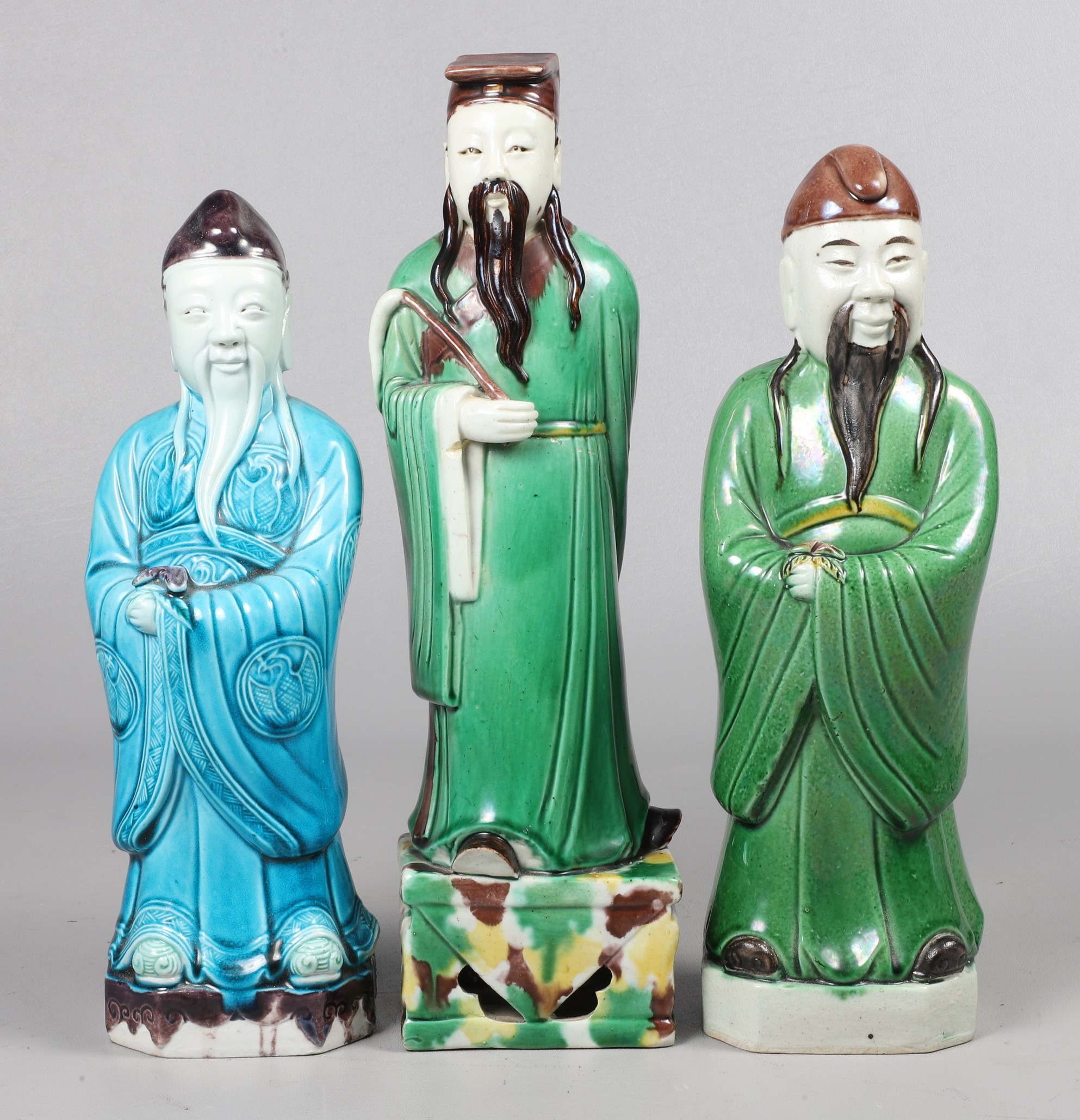 (3) Chinese porcelain elder figurines,