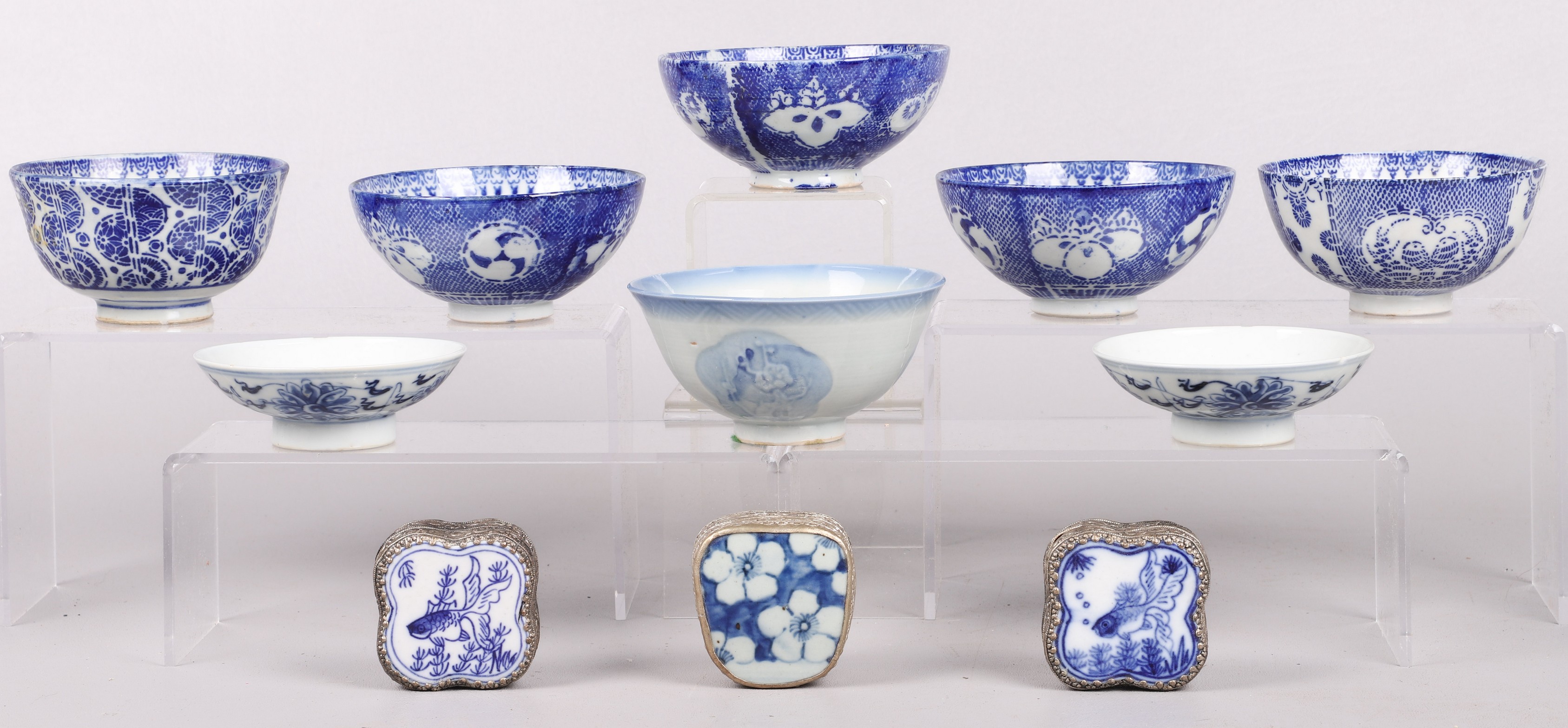  11 Pcs Asian blue white porcelain 2e0892