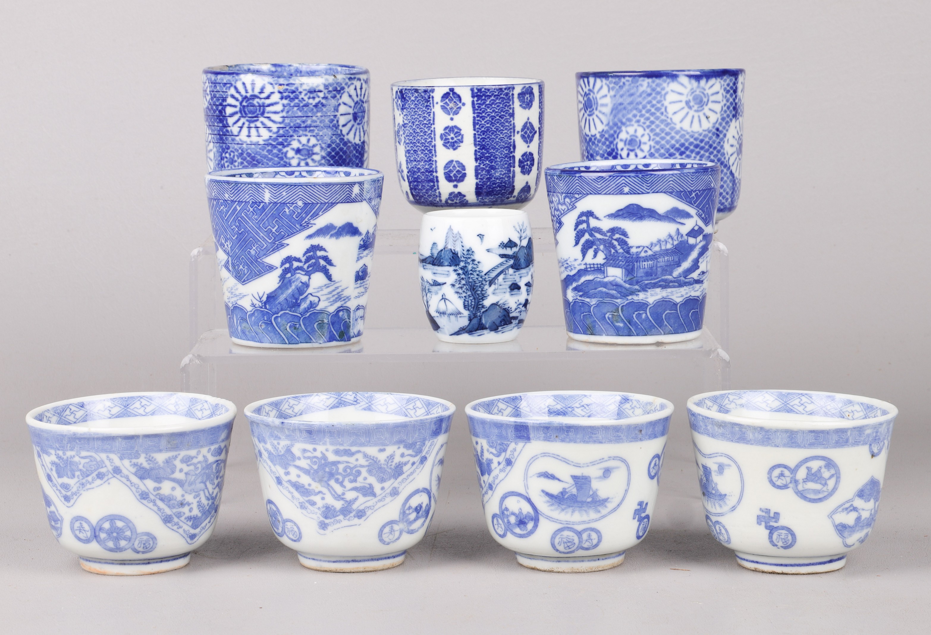 (10) Japanese blue & white porcelain