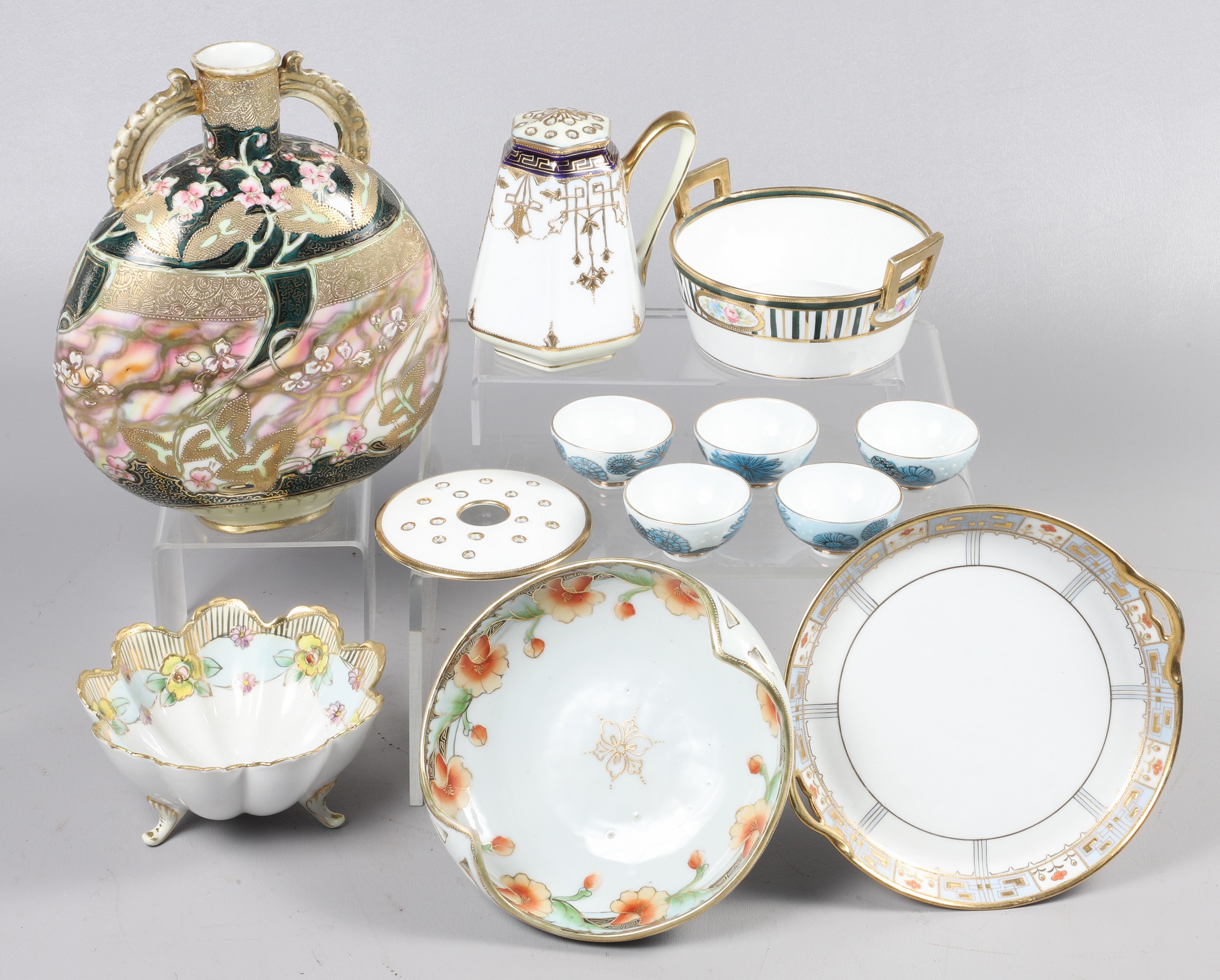 (11) Pcs Japanese porcelain, most marked