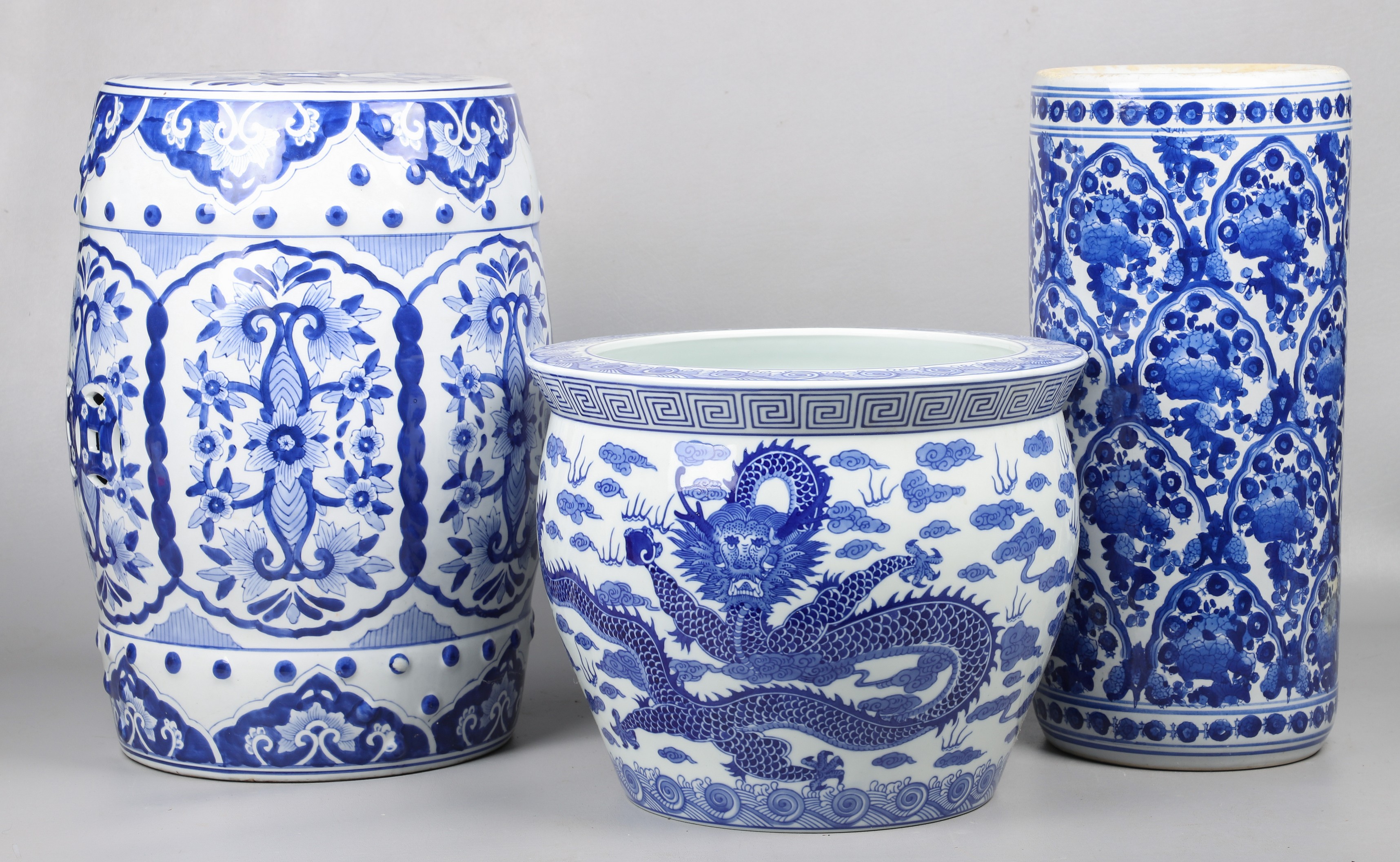 (3) Pcs Chinese blue & white porcelain,