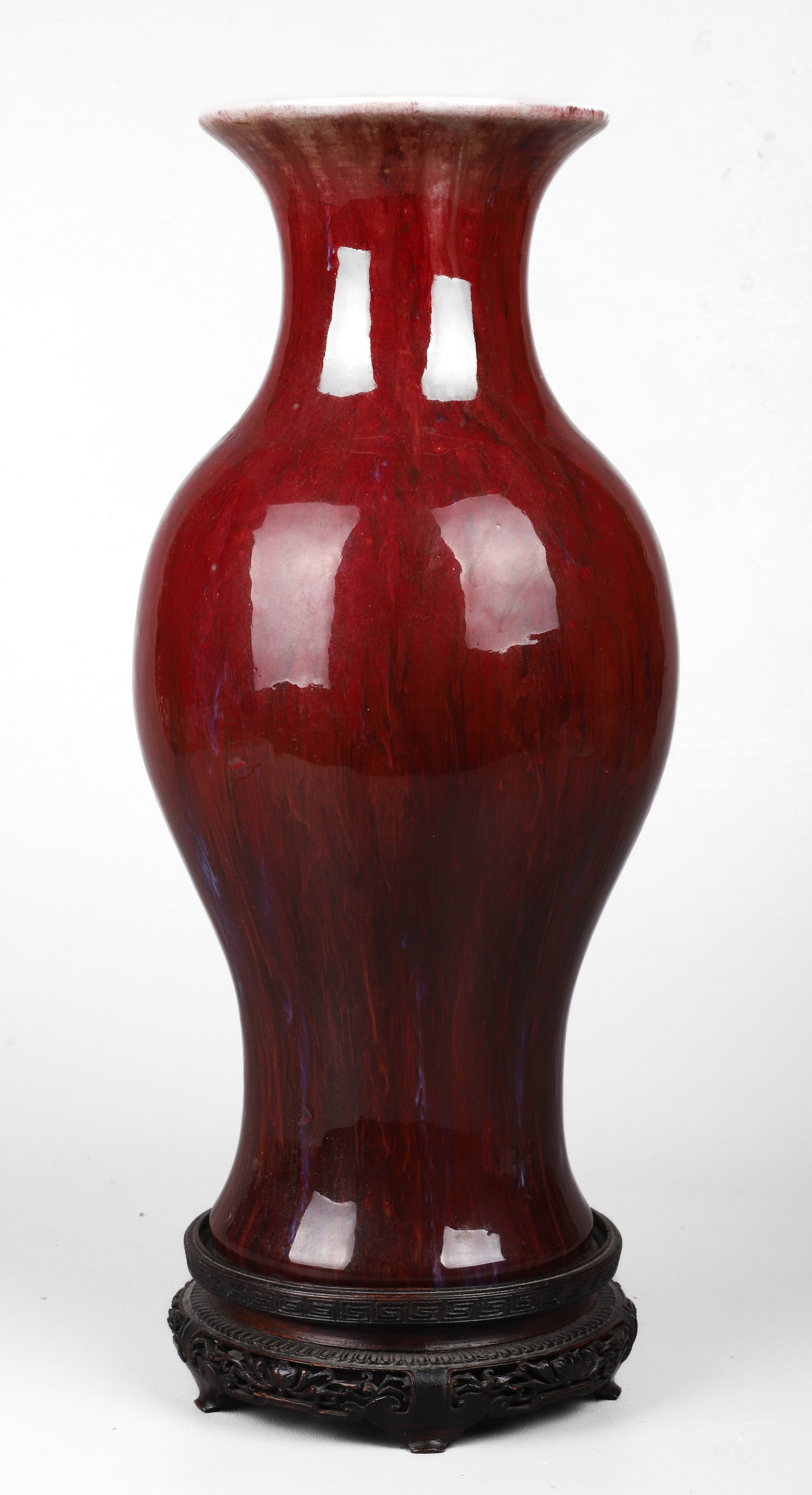 Chinese flambe porcelain vase,