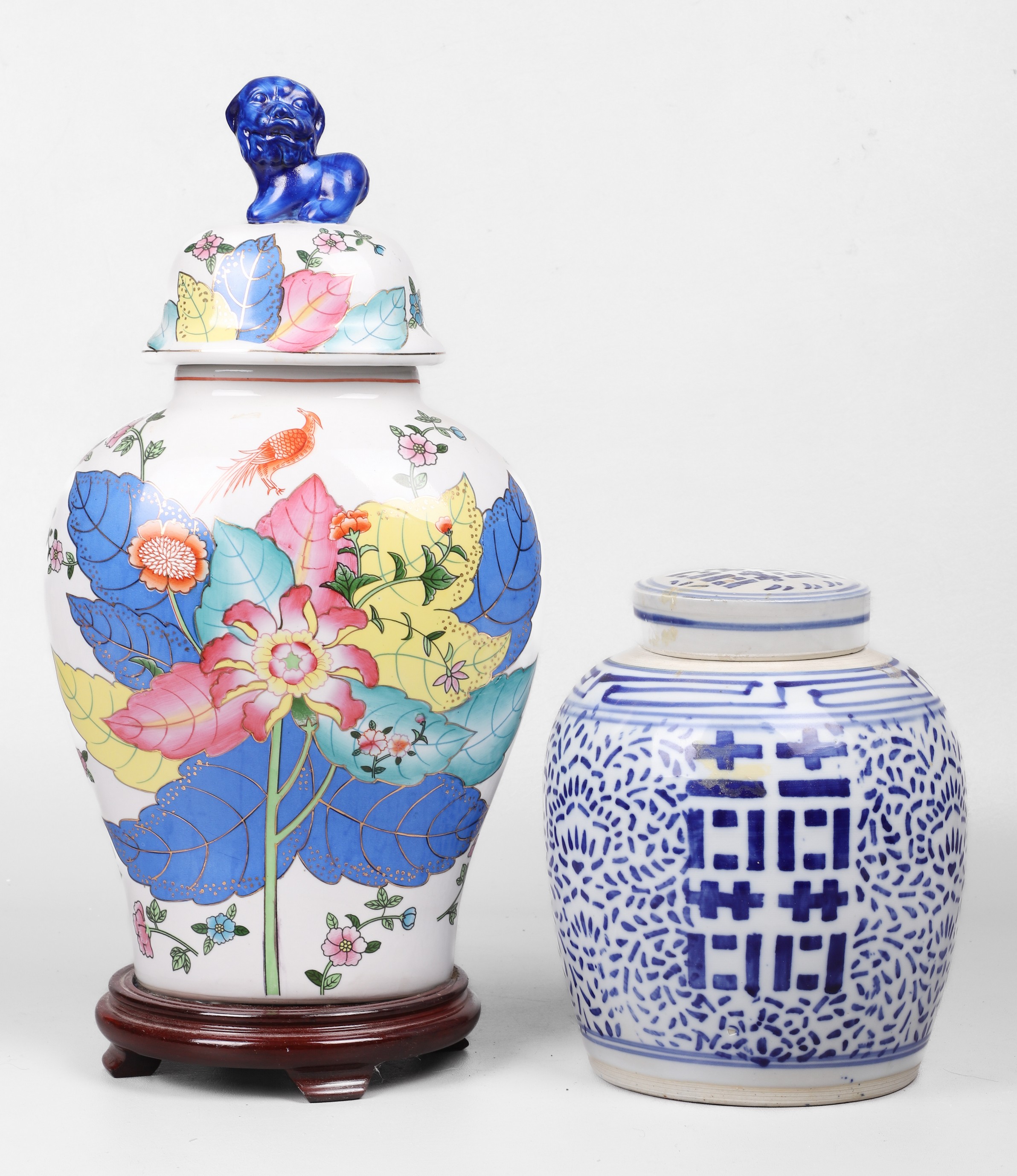 (2) Chinese porcelain, c/o blue